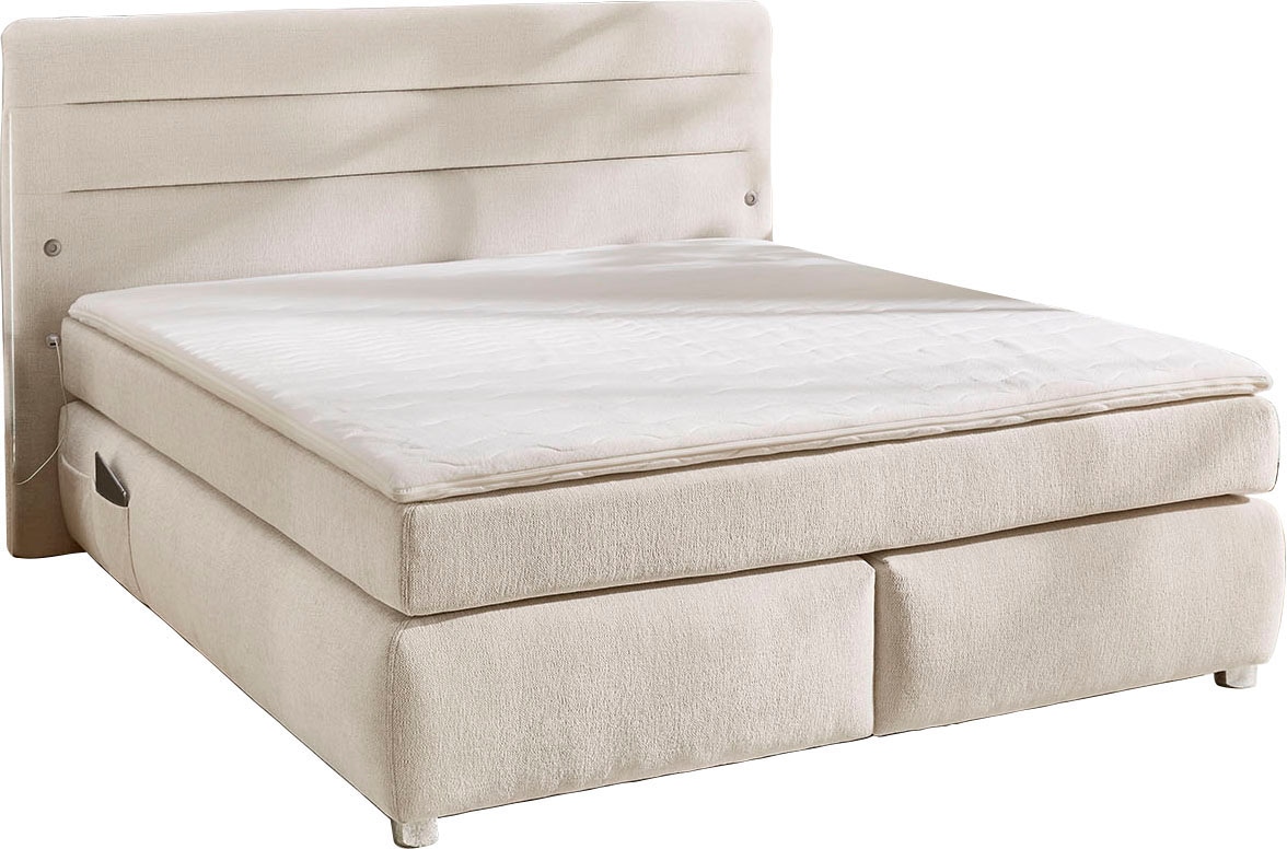 Jockenhöfer Gruppe Boxspringbett »Livia« inklusive LED-Beleuchtung, 4x USB-Ladeports, 7-Zonen-TTFK-Matratze