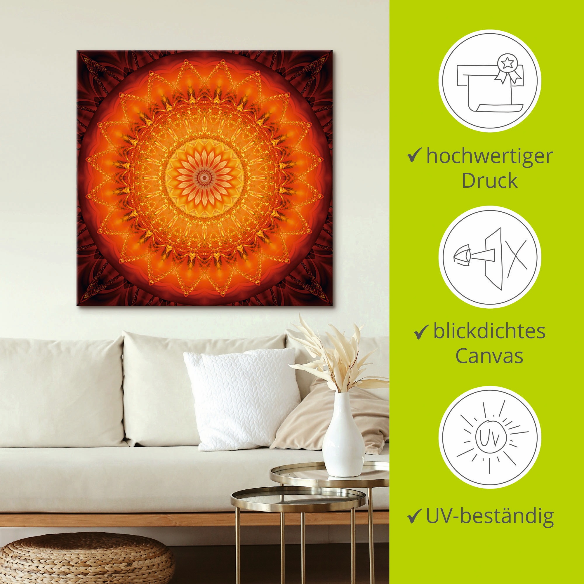Artland Wandbild »Mandala Energie 1« Muster 1 Stk. tlg. als Leinwandbild, Poster in verschied. Größen