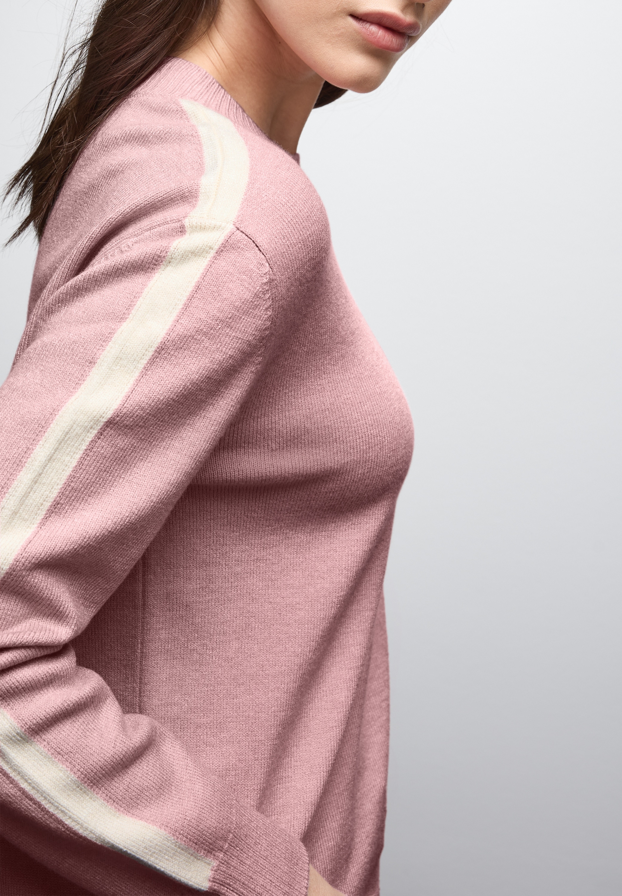 STREET ONE Rundhalspullover mit Rippbündchen