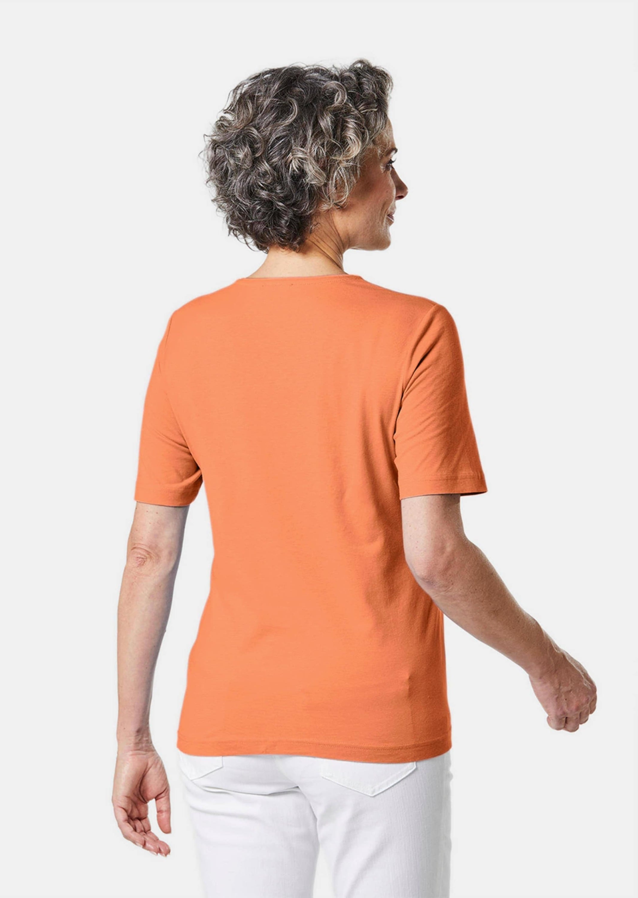 GOLDNER Langarm-Poloshirt »Kurzgröße Basic T-Shirt aus reiner Baumwolle«
