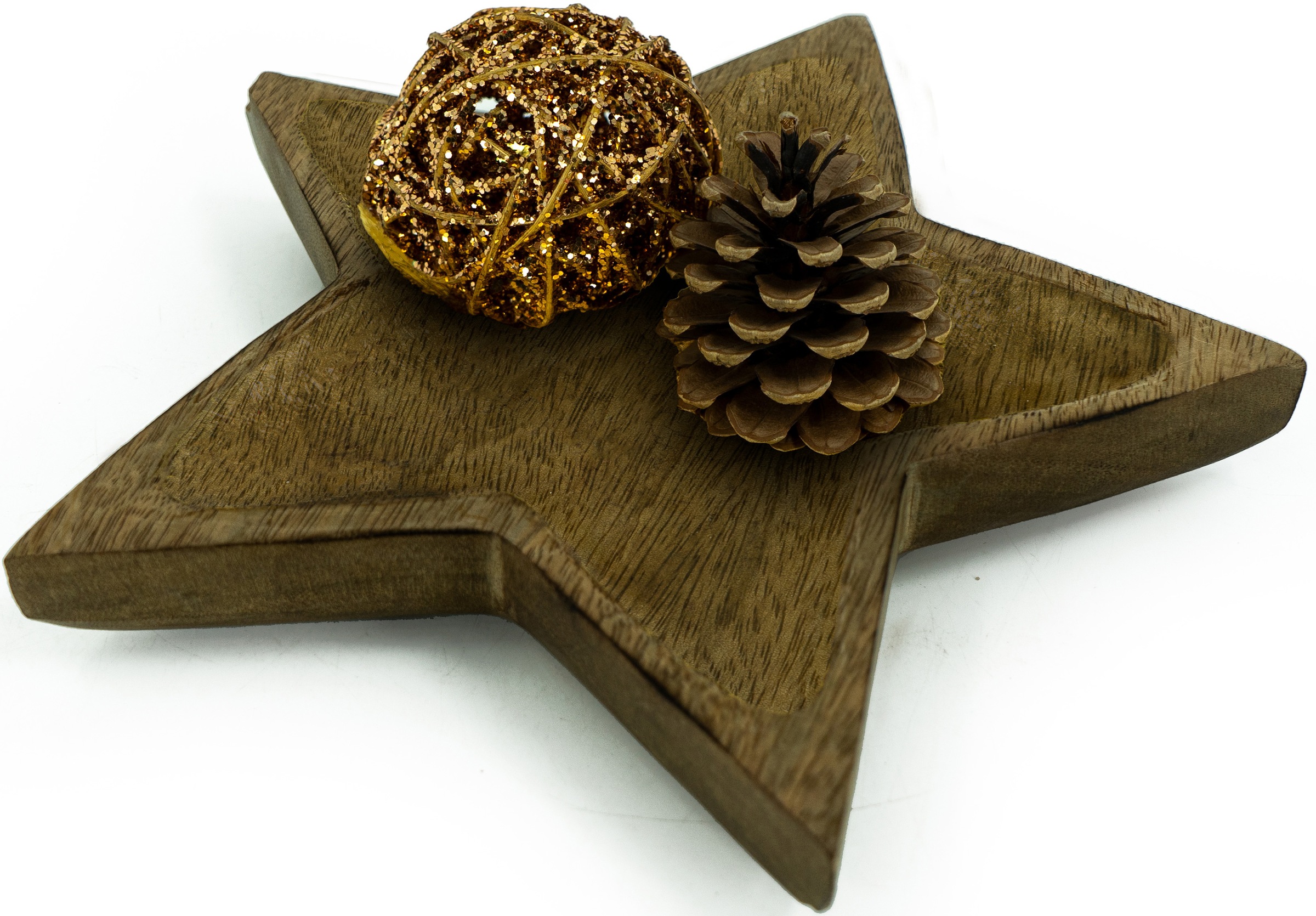 NOOR LIVING Dekostern »Weihnachtsstern, Stern, Weihnachtsdeko«, (1 St.), bietet individuelle Deko-Möglichkeiten, aus exclusivem Mango-Holz
