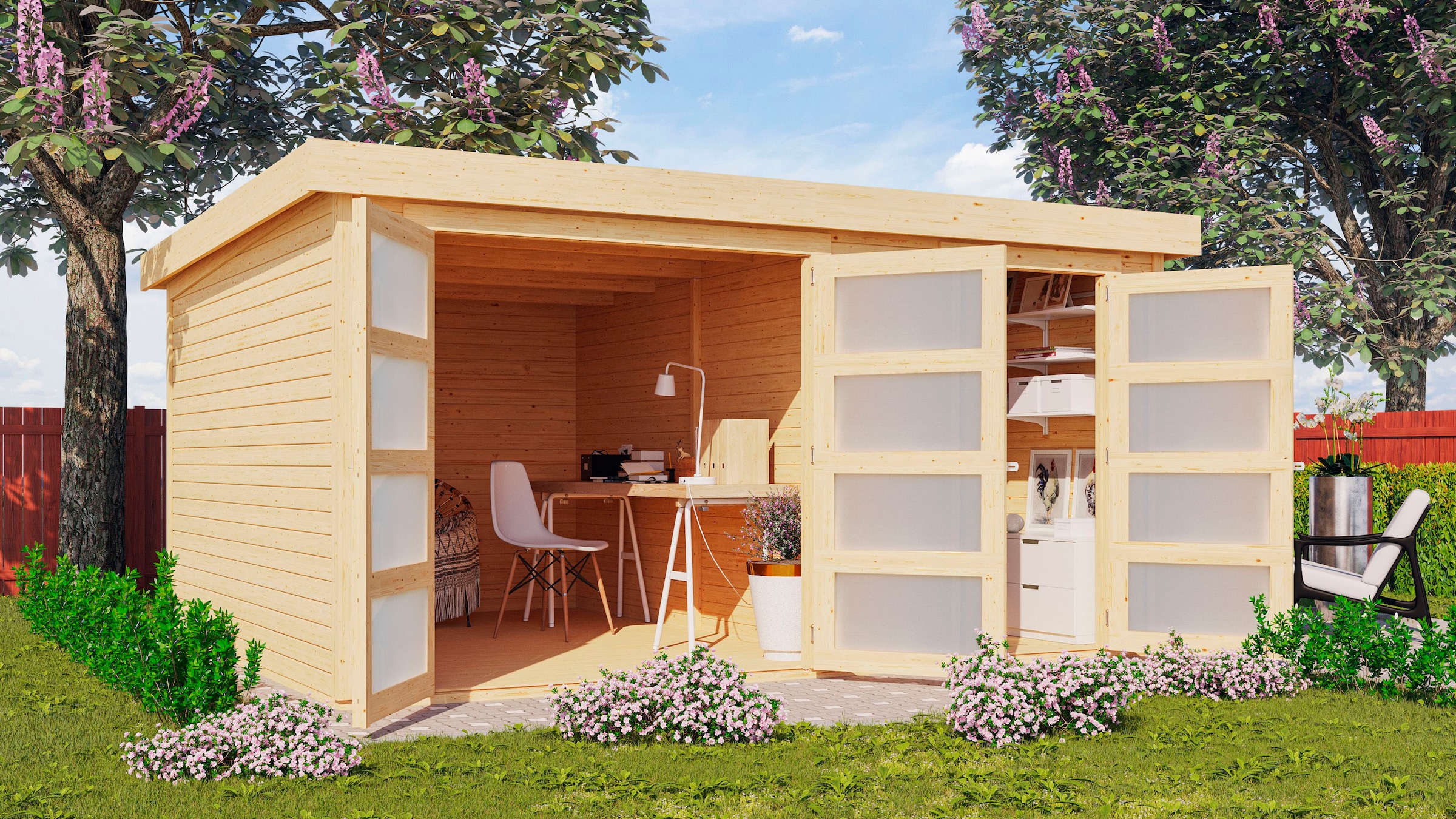 Karibu Gartenhaus »Mühlentrup 3« terragrau oder naturbelassen
