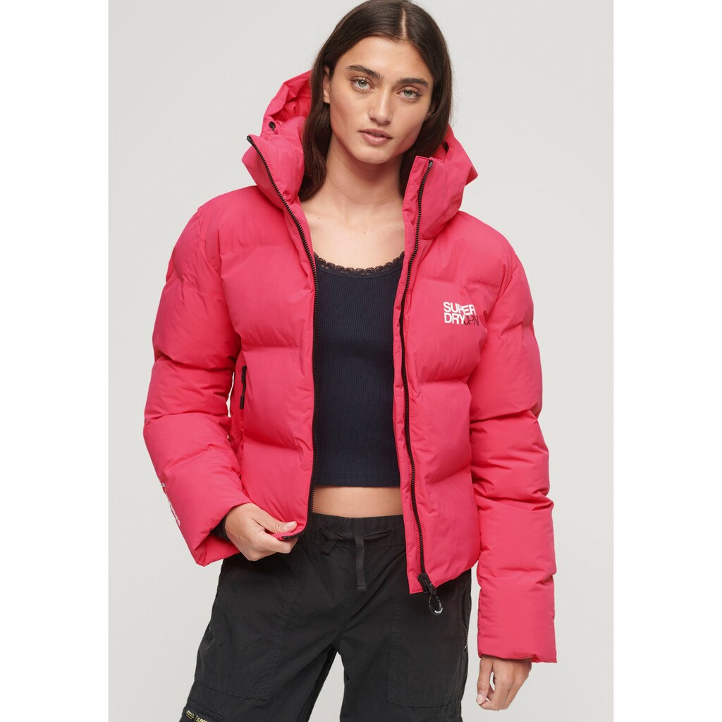 Superdry Steppjacke »HOODED BOXY PUFFER JACKET«, mit Kapuze