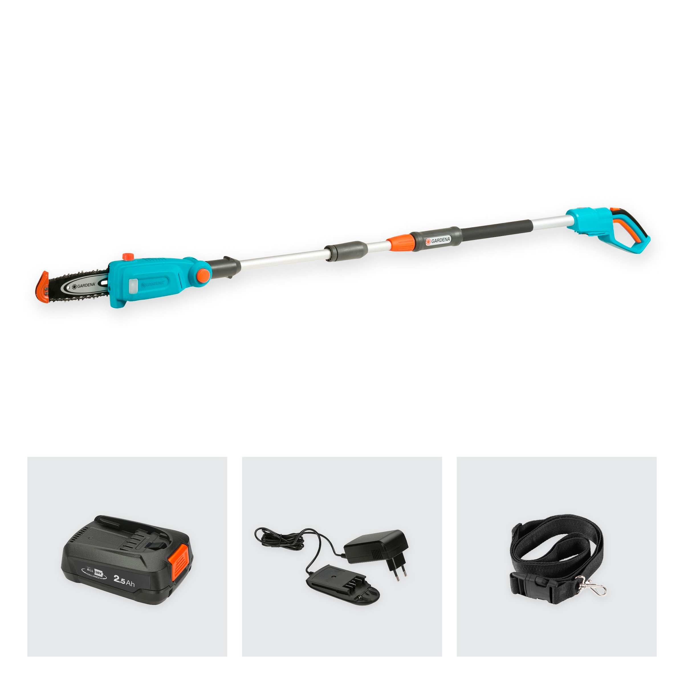 GARDENA Akku-Hochentaster »TCS 20/18 V P4A Ready-To-Use-Set«, (mit Akku und Ladegerät)