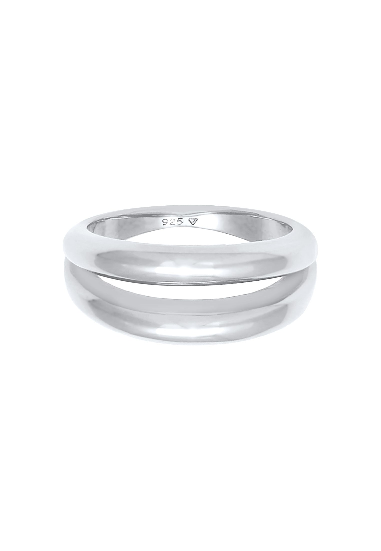 Elli Premium Silberring »Ring Bandring Doppelt Stacking Look Basic 925 Silber«