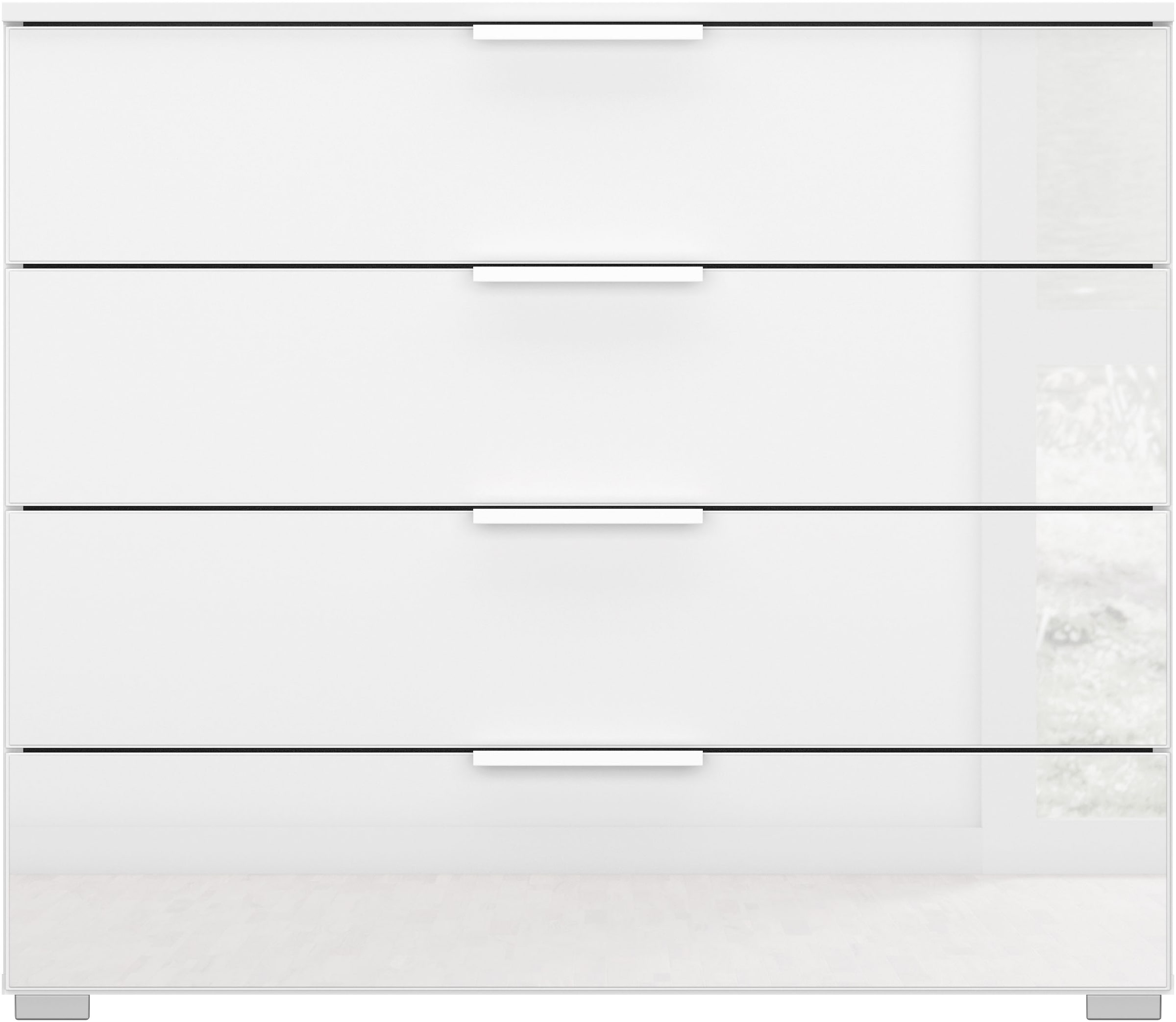 rauch Schubkastenkommode »Sideboard Kommode Schubkastenkommode KOLUNA mit Glasfront«, (Breite 80 cm), Breite 93 cm mit 4 großen Schubladen für viel Stauraum MADE IN GERMANY