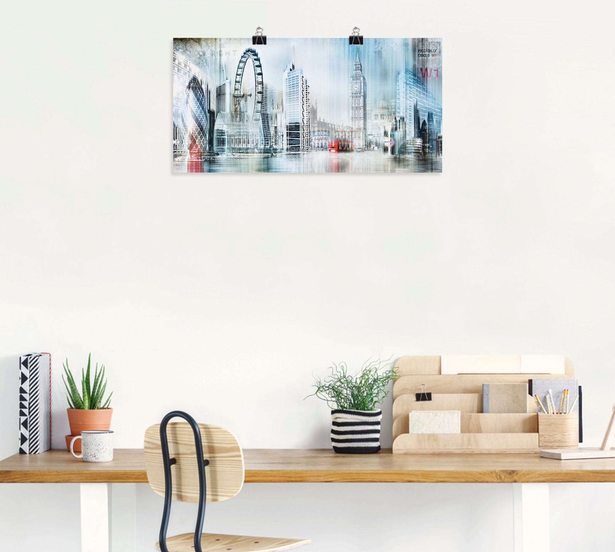 Artland Wandbild »London Skyline Collage II«, Gebäude, (1 St.), als Leinwandbild, Wandaufkleber oder Poster in versch. Größen