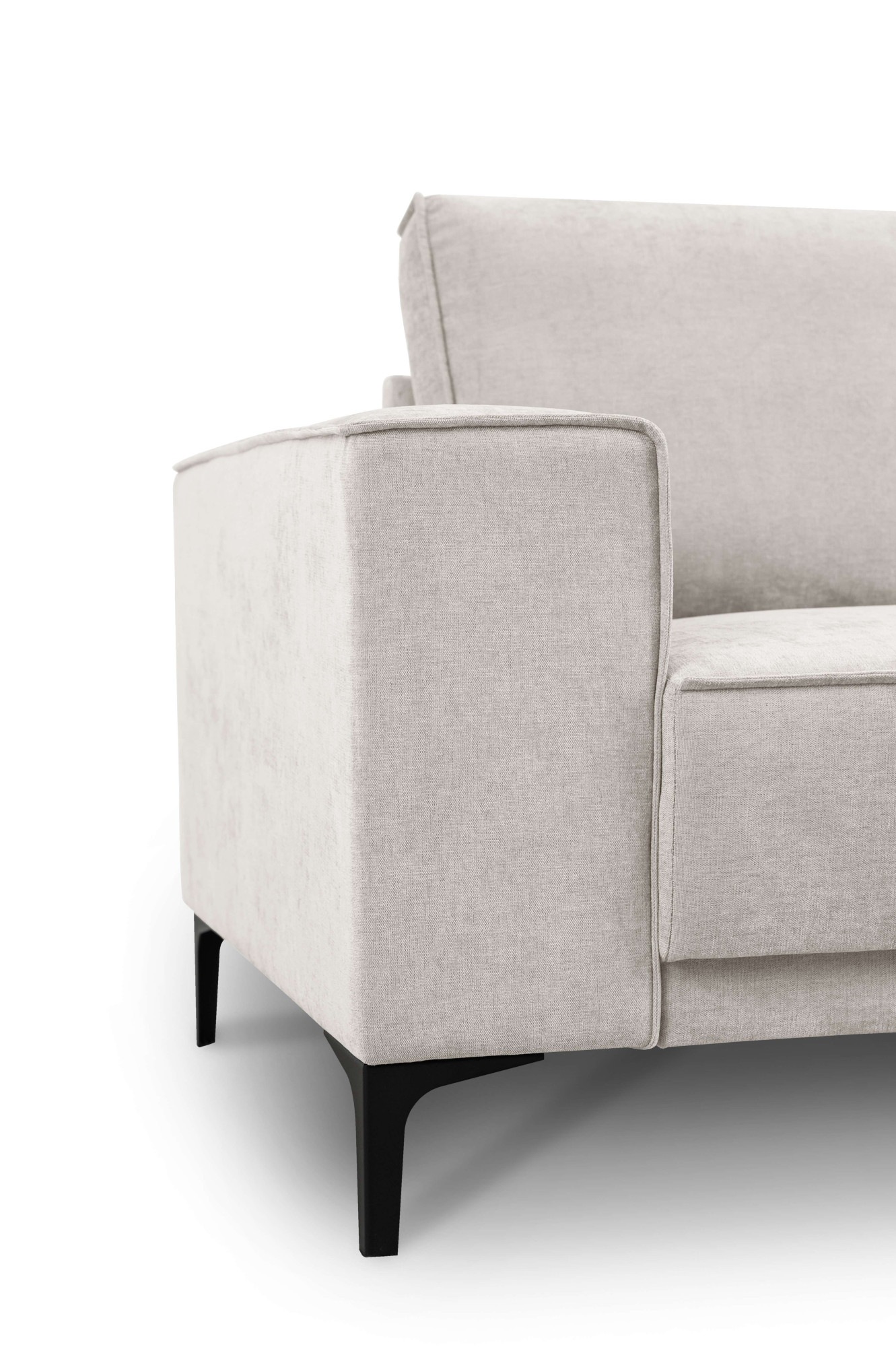 Places of Style Wohnlandschaft »XXL Sofa Oland, Struktur, Flachgewebe, Luxus-Microfaser, Boucle«, U-Form, 342 cm, Wellenunterfederung, Skandi-Design, Metallfüße