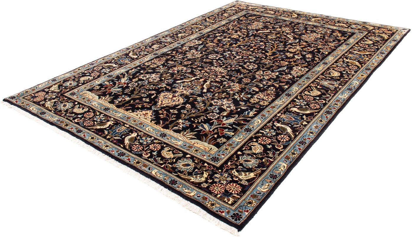 morgenland Orientteppich »Perser - Royal - 278 x 185 cm - dunkelblau«, rechteckig, 10 mm Höhe, Wohnzimmer, Handgeknüpft, Einzelstück mit Zertifikat