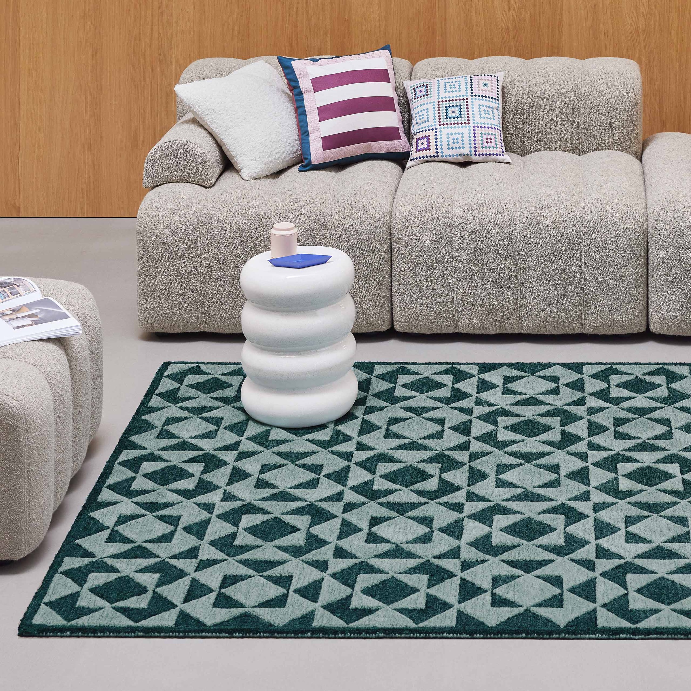 Wecon home Teppich »Downtown« rechteckig 10 mm Höhe handgefertigt, pflegeleicht, Fasermix, Wohnzimmer, Schlafzimmer