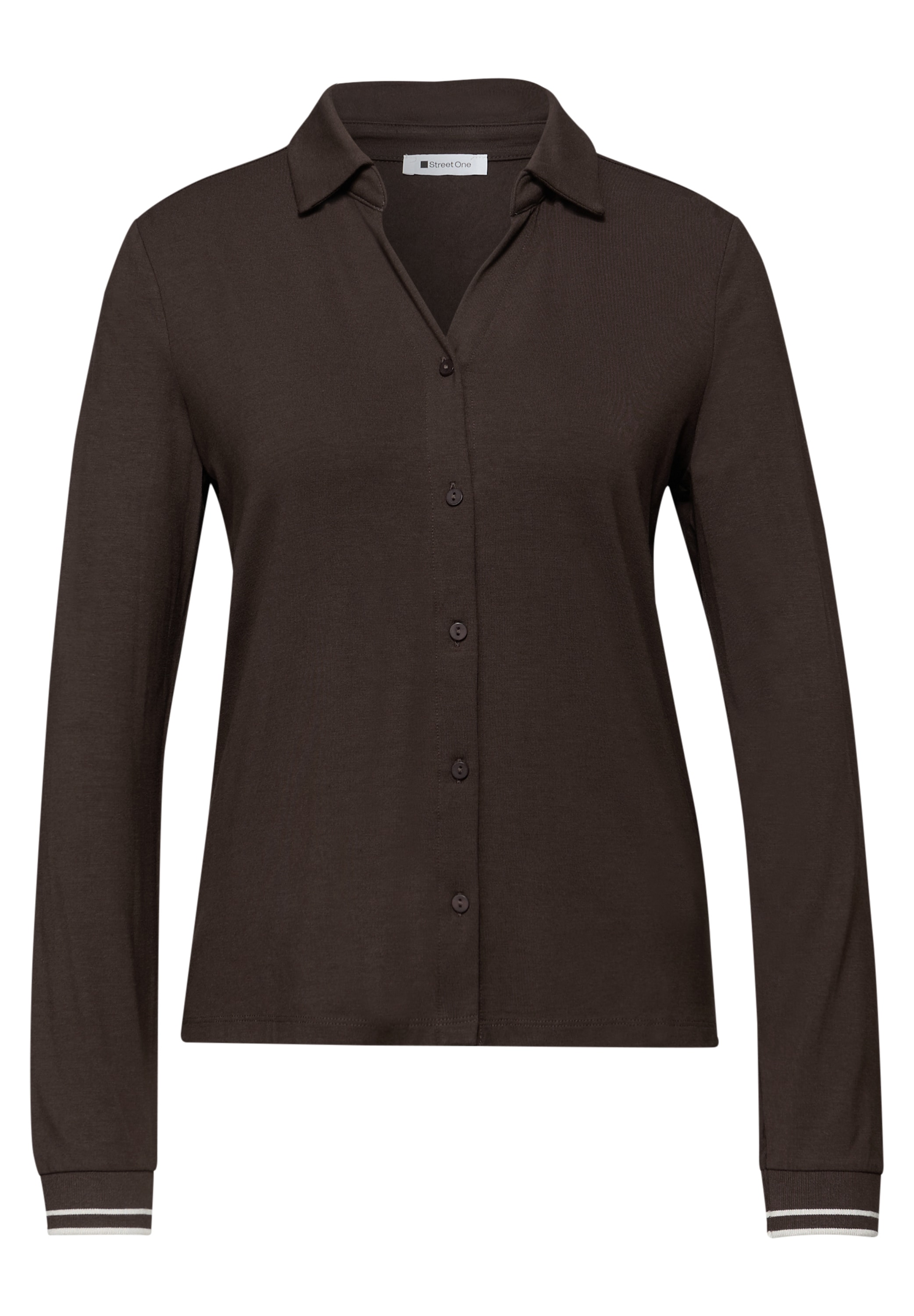 STREET ONE Langarmshirt mit College-Bündchen an den Ärmeln