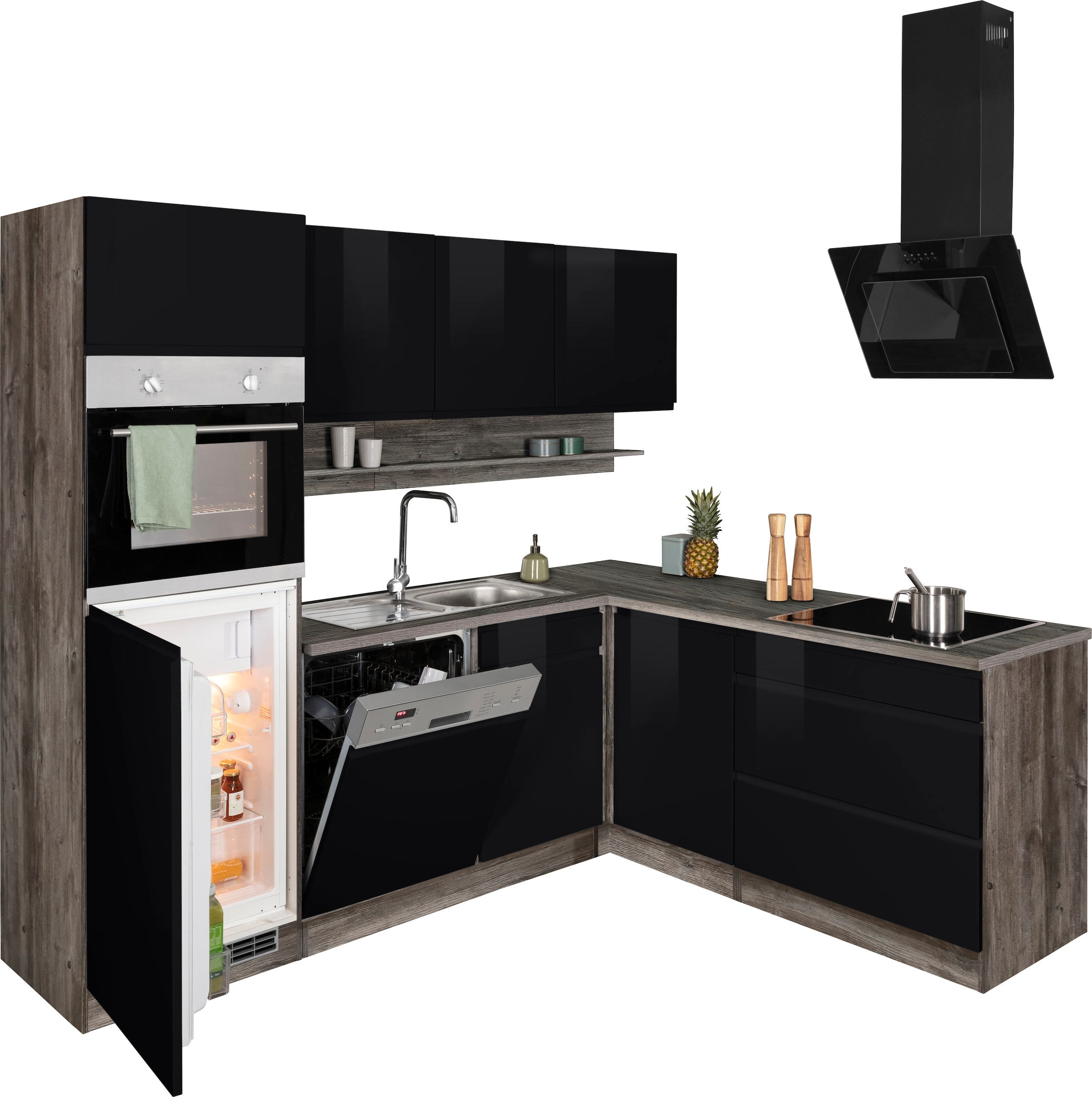 KOCHSTATION Winkelküche »KS-Virginia« Stellbreite 230/190 cm, wahlweise mit Induktion