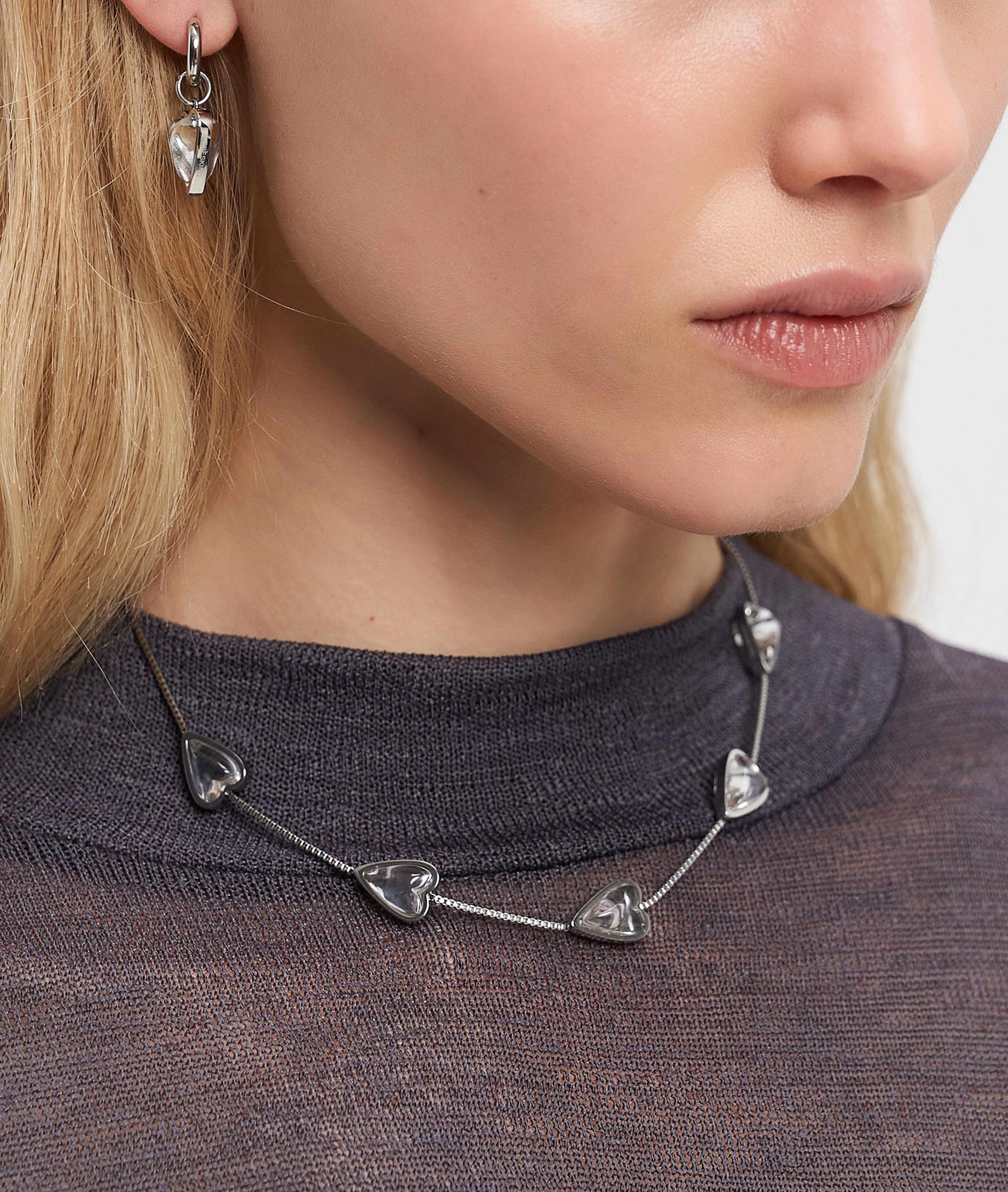 Liebeskind Berlin Edelstahlkette »Schmuck Geschenk Halskette Glass Heart« mit Glasstein