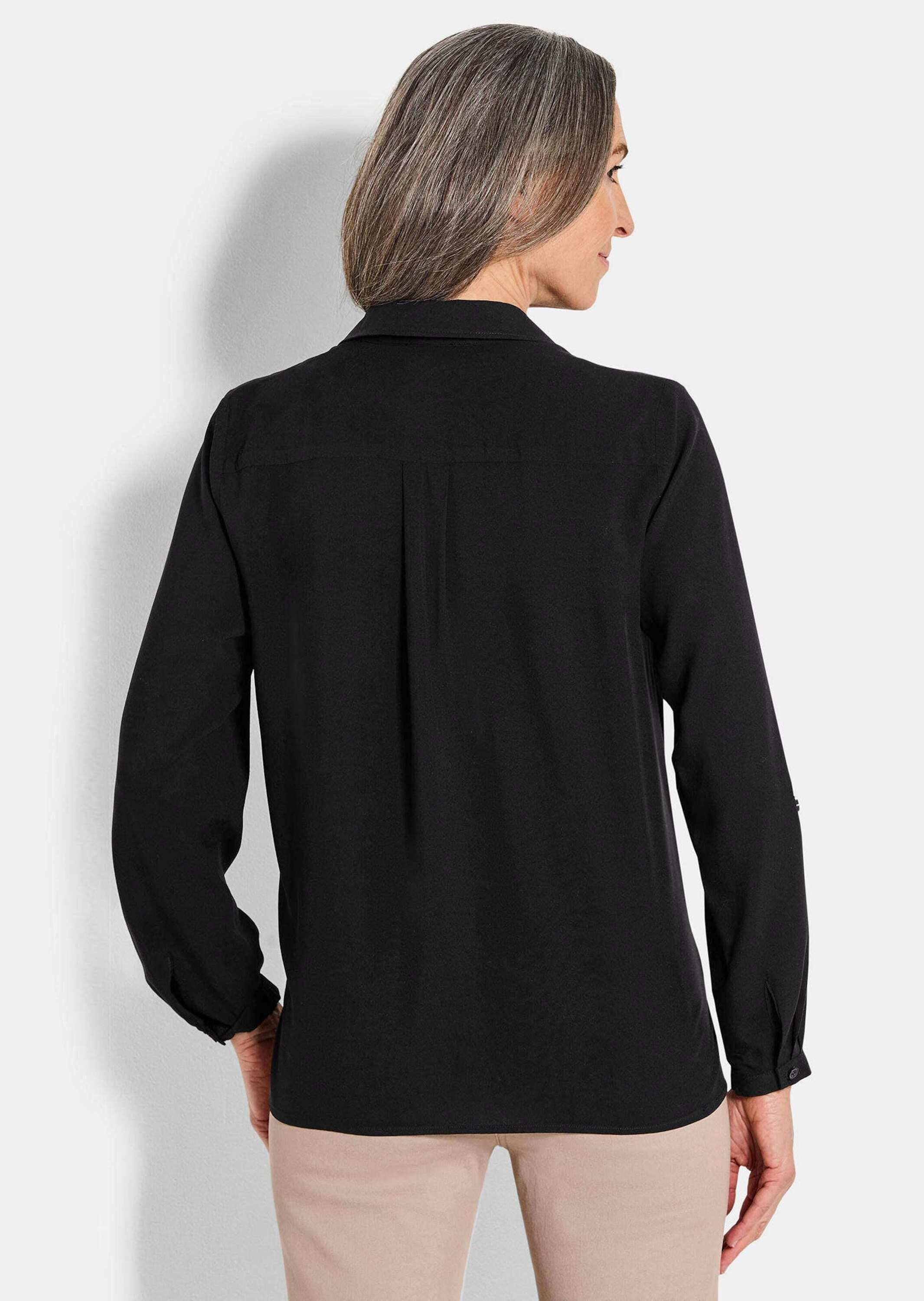 GOLDNER Klassische Bluse »Kurzgröße Zeitlose Viskosebluse mit Hemdkragen« Hemdkragen