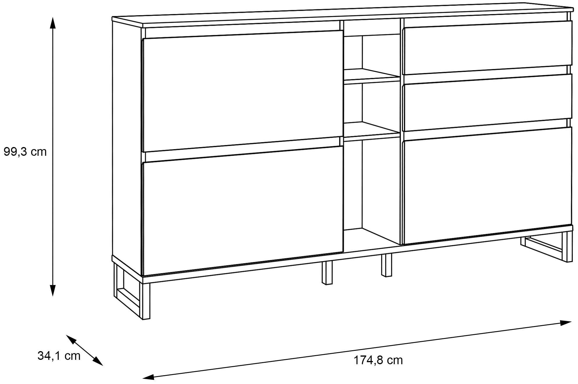 FORTE Schuhschrank »Quayle« Schuhkipper, Breite 174,8cm