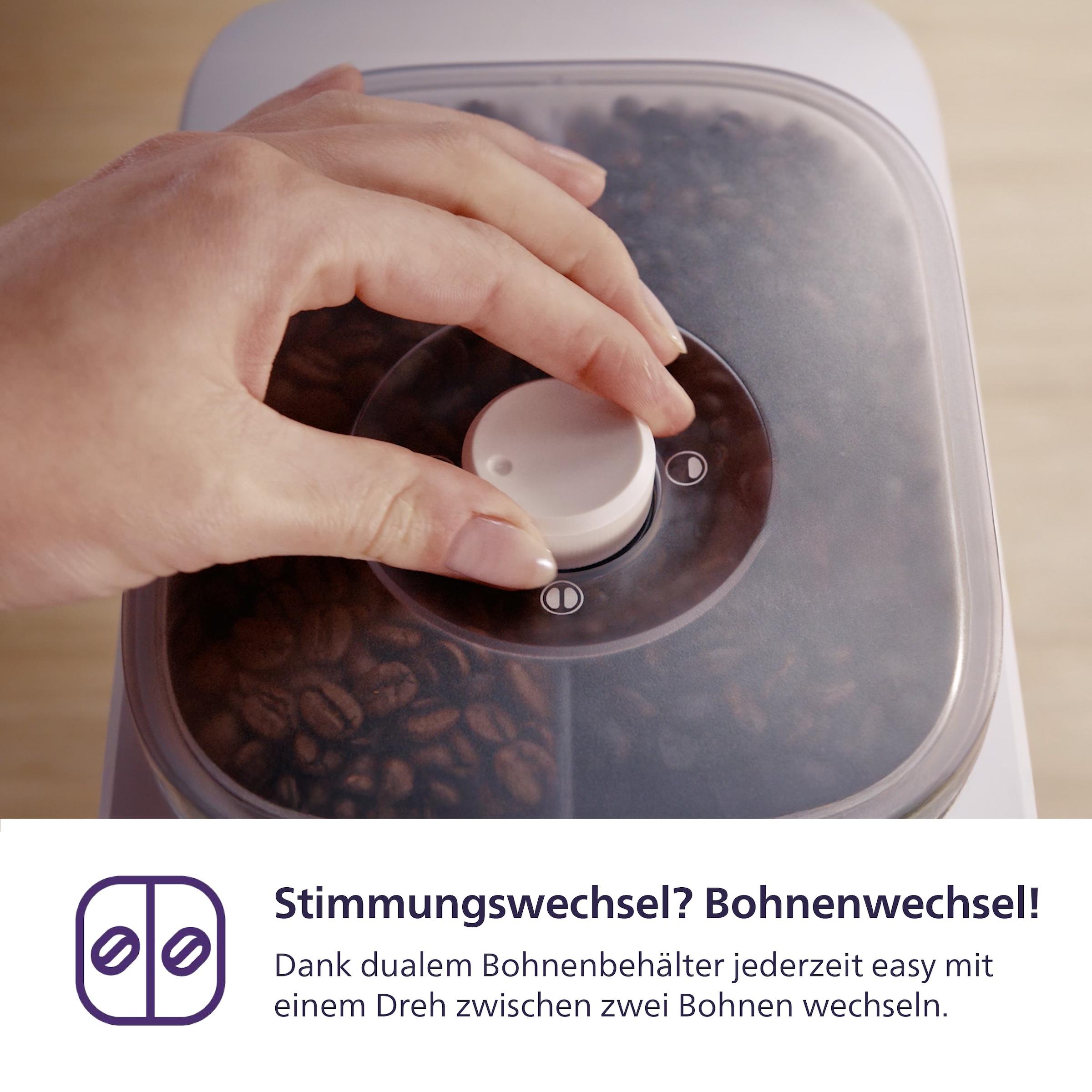PHILIPS baristina Espressomaschine »mit Bean swap BAR320/00 mit Mahlwerk für ganze Bohnen«, Dualer Bohnenbehälter, Naturweiß​