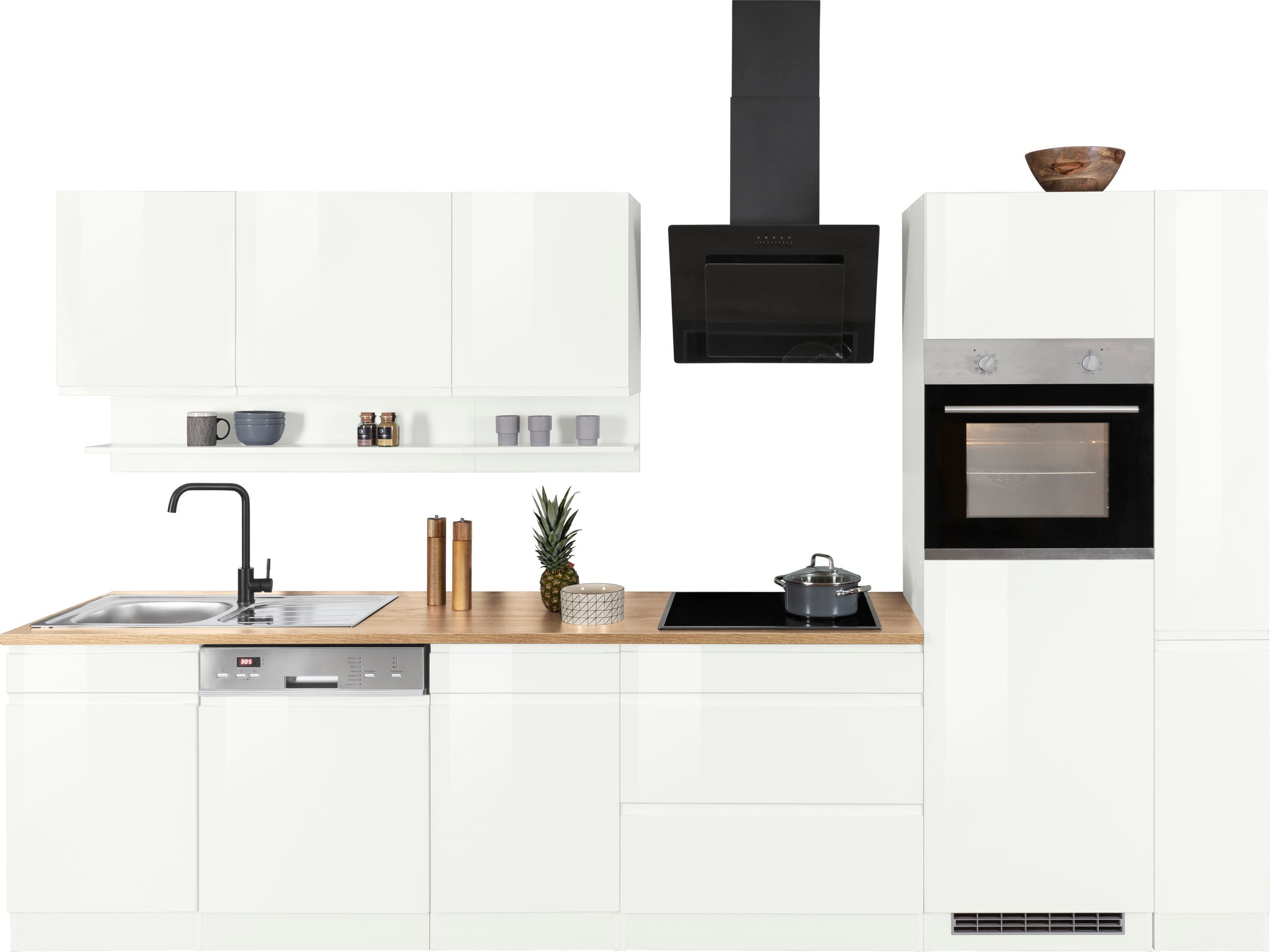 KOCHSTATION Küchenzeile »KS-Virginia«, Breite 330 cm, mit E-Geräten