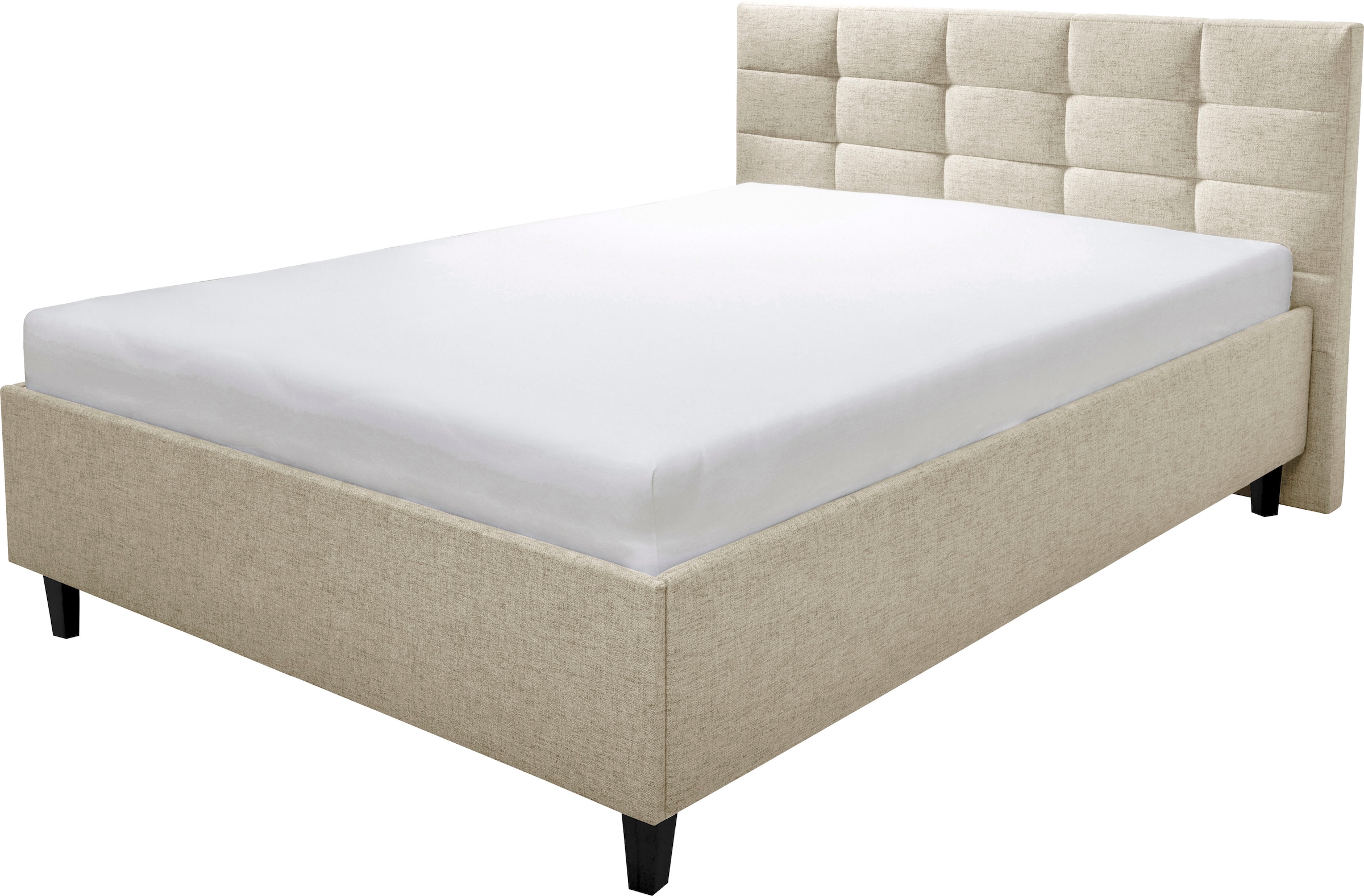 Alina Polsterbett »Ricardo« Füße schwarz in beige, Größe Liegefläche B/L: 180 cm x 200 cm
