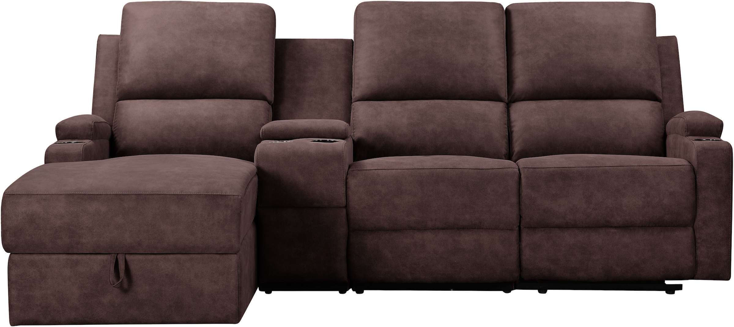 Home affaire Ecksofa »Napori Multimediasofa, 3er Kinosessel XXL, L-Form,«, Kinosofa mit Relaxfunktion, Getränkehalter, Staufach und Staukasten