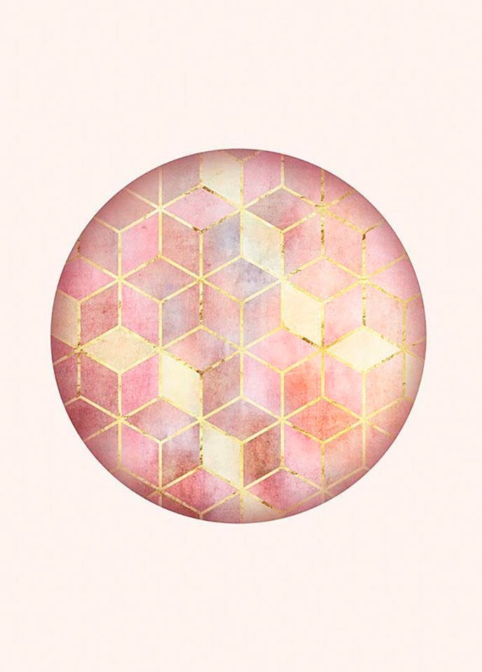 Komar Bild »Mosaik Circle Rosso«, Formen-Kunst, (1 St.), Wandbild zur Dekoration - ohne Rahmen