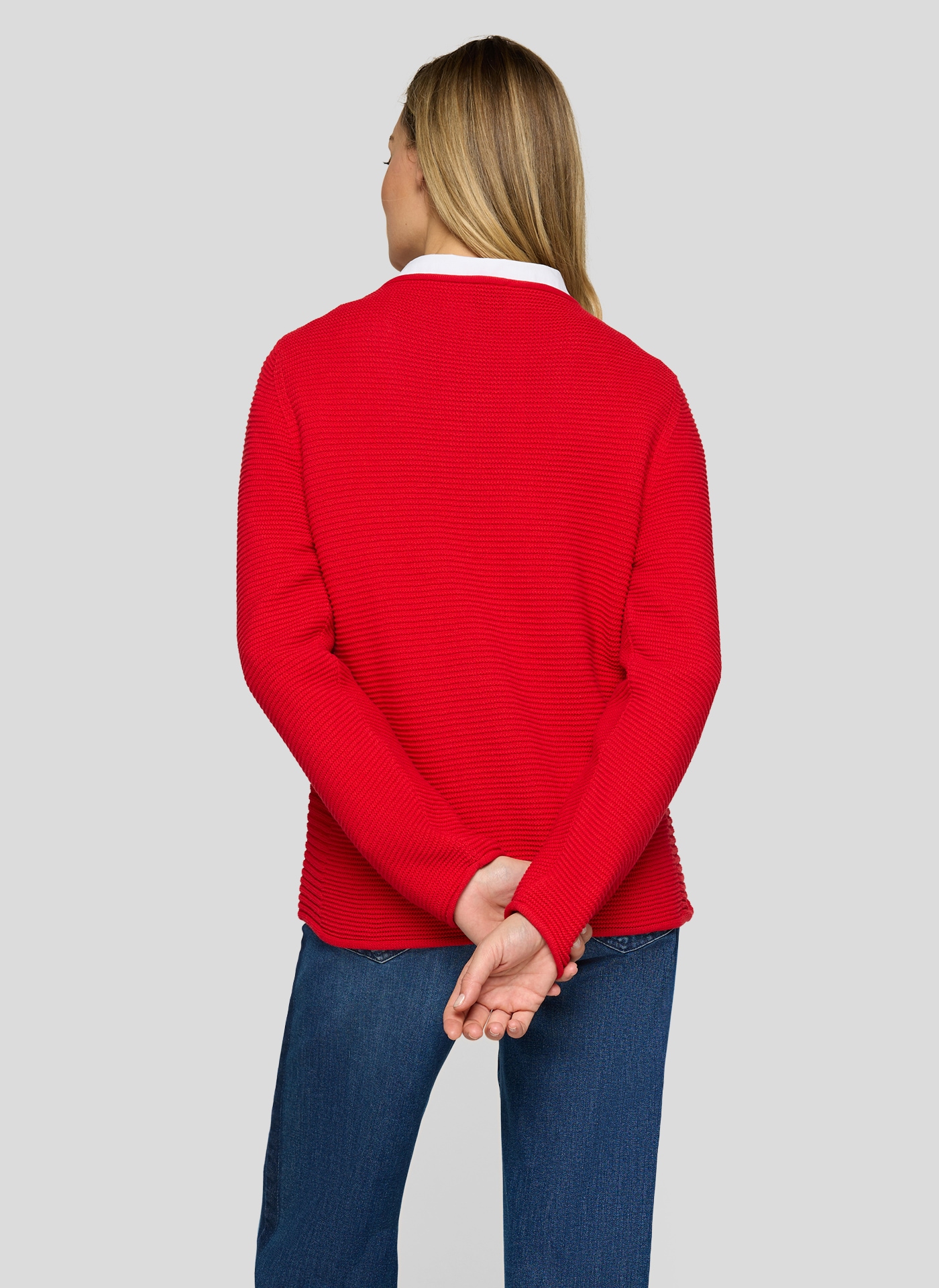 Rabe Strickpullover in Streifen-Ripp-Optik