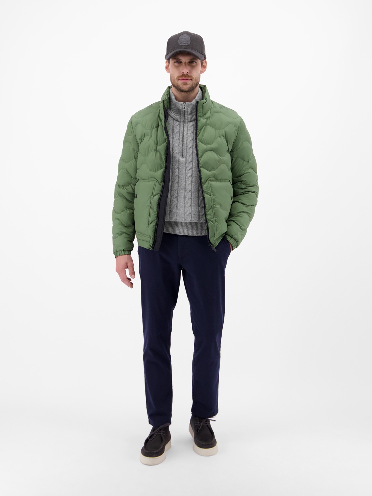 LERROS Strickpullover »Troyer mit Zopfmuster - Klassik trifft Coolness«