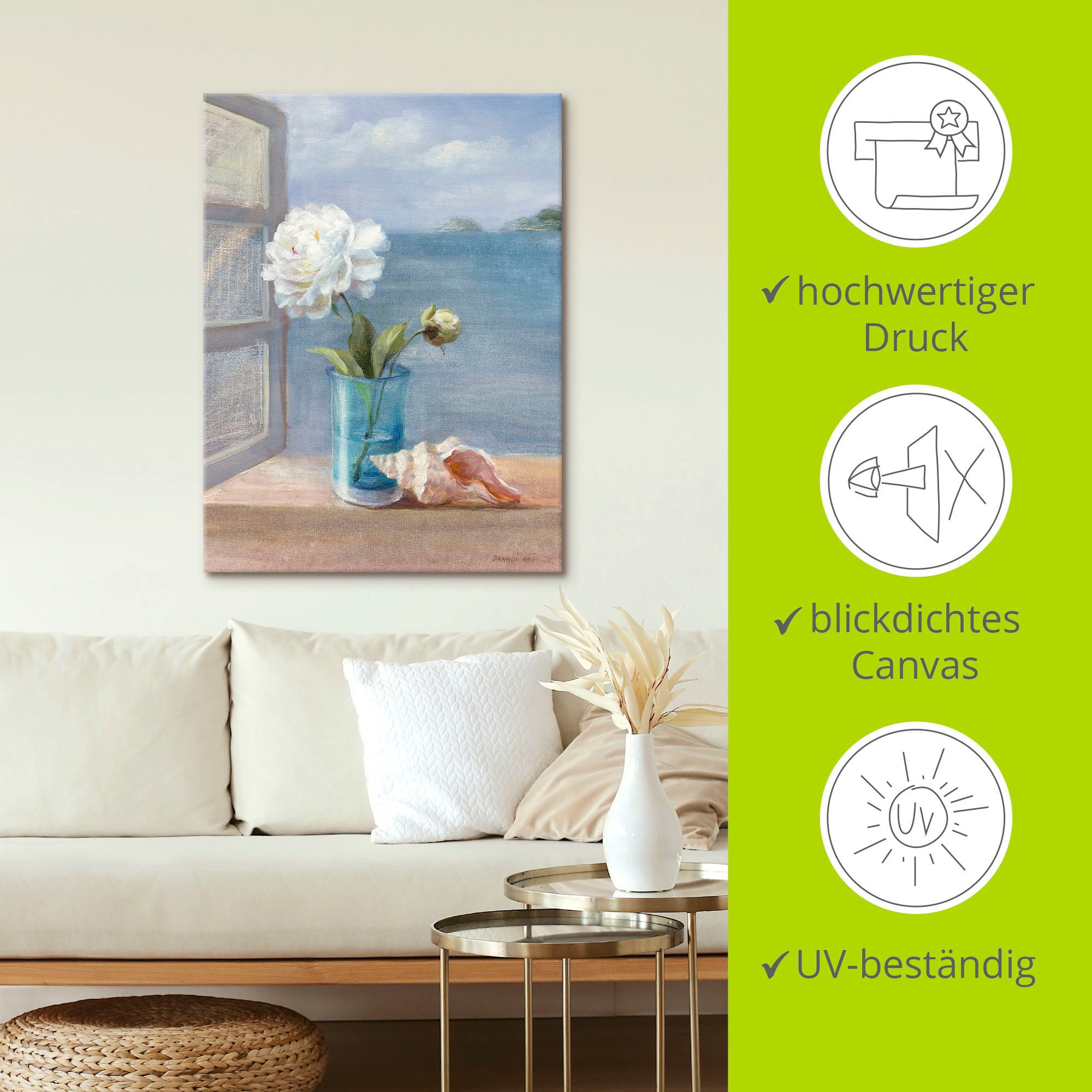 Artland Leinwandbild »Küsten Blumen I« Arrangements 1 Stk. tlg. auf Holzrahmen gespannt