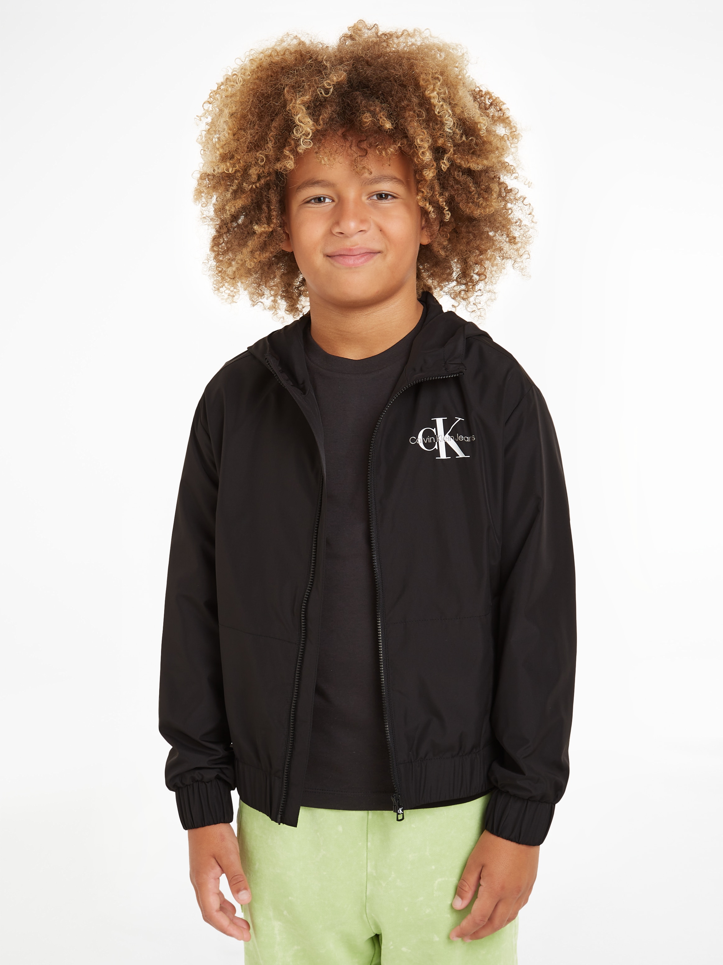 Blouson »MONOLOGO ESSENTIAL JACKET«, mit Kapuze, Kinder bis 16 Jahre