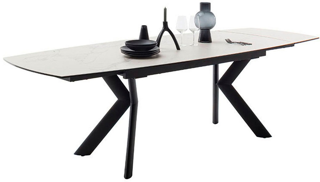 MCA furniture Esstisch »OSSANA Vierfußtisch 180-260 cm«, (Einzelstück), Keramik,Metall,Stirnauszug,ausziehbar,Tischplatte 13 mm,8-10 Personen