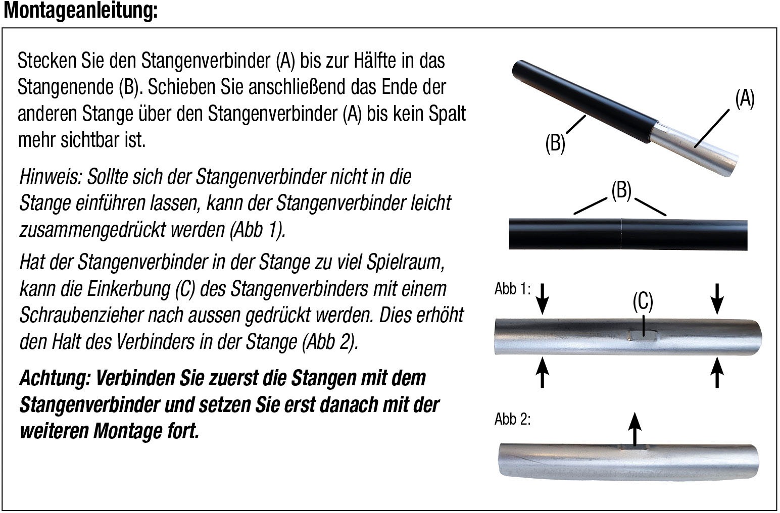 GARESA Stangenverbinder »Rundrohr 16mm«, (1 St.), Silberfarben
