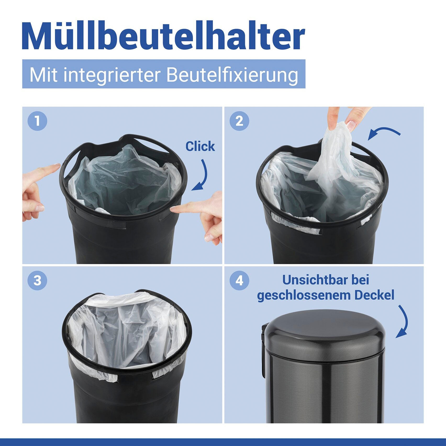 WENKO Kosmetikeimer »Leman« 3 Liter, BxTxH: 17x25x22,5 cm