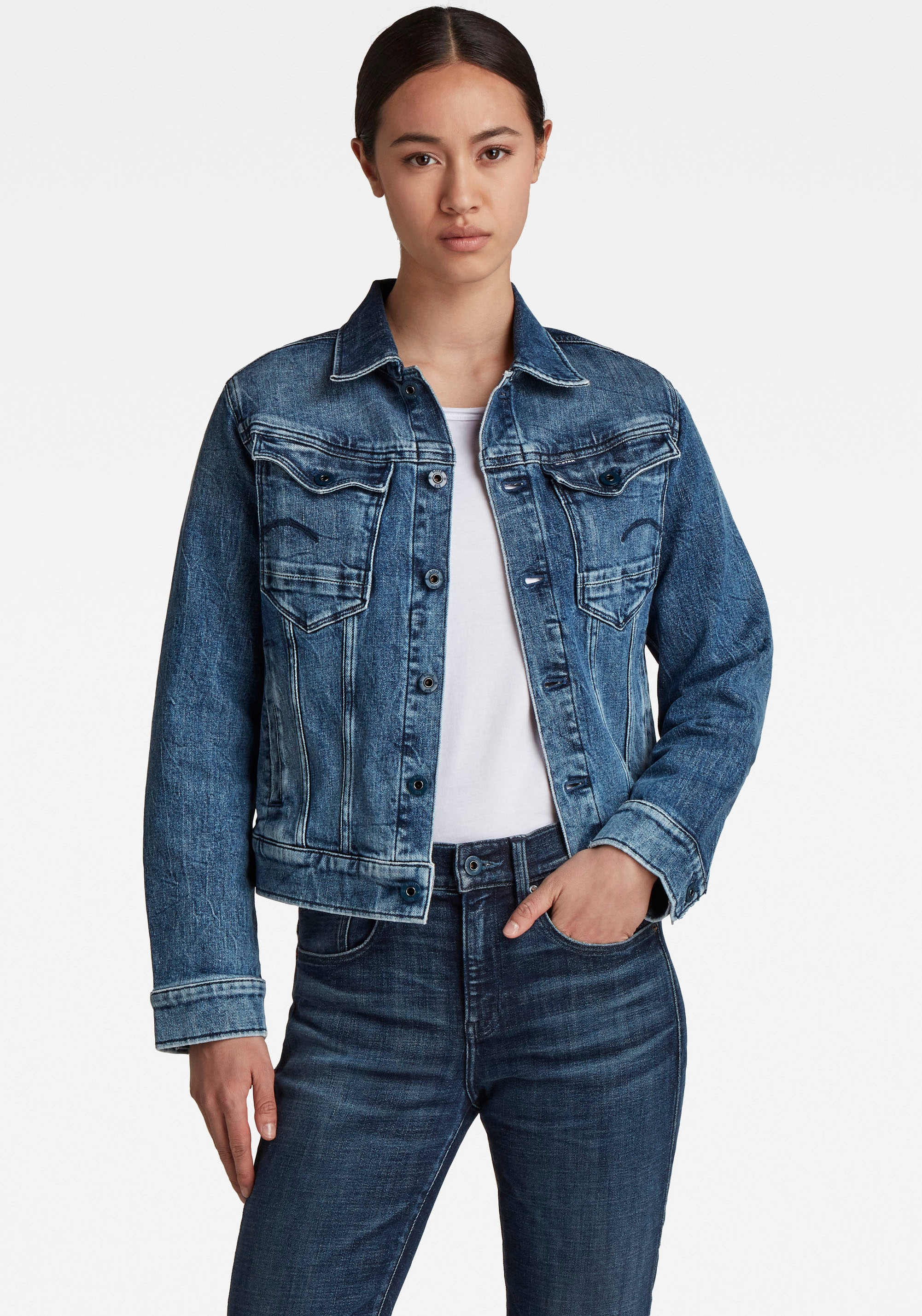 G-Star RAW Jeansjacke »Arc 3D jacket«, mit aufgesetzten Pattentaschen mit Ösenknöpfen kaufen