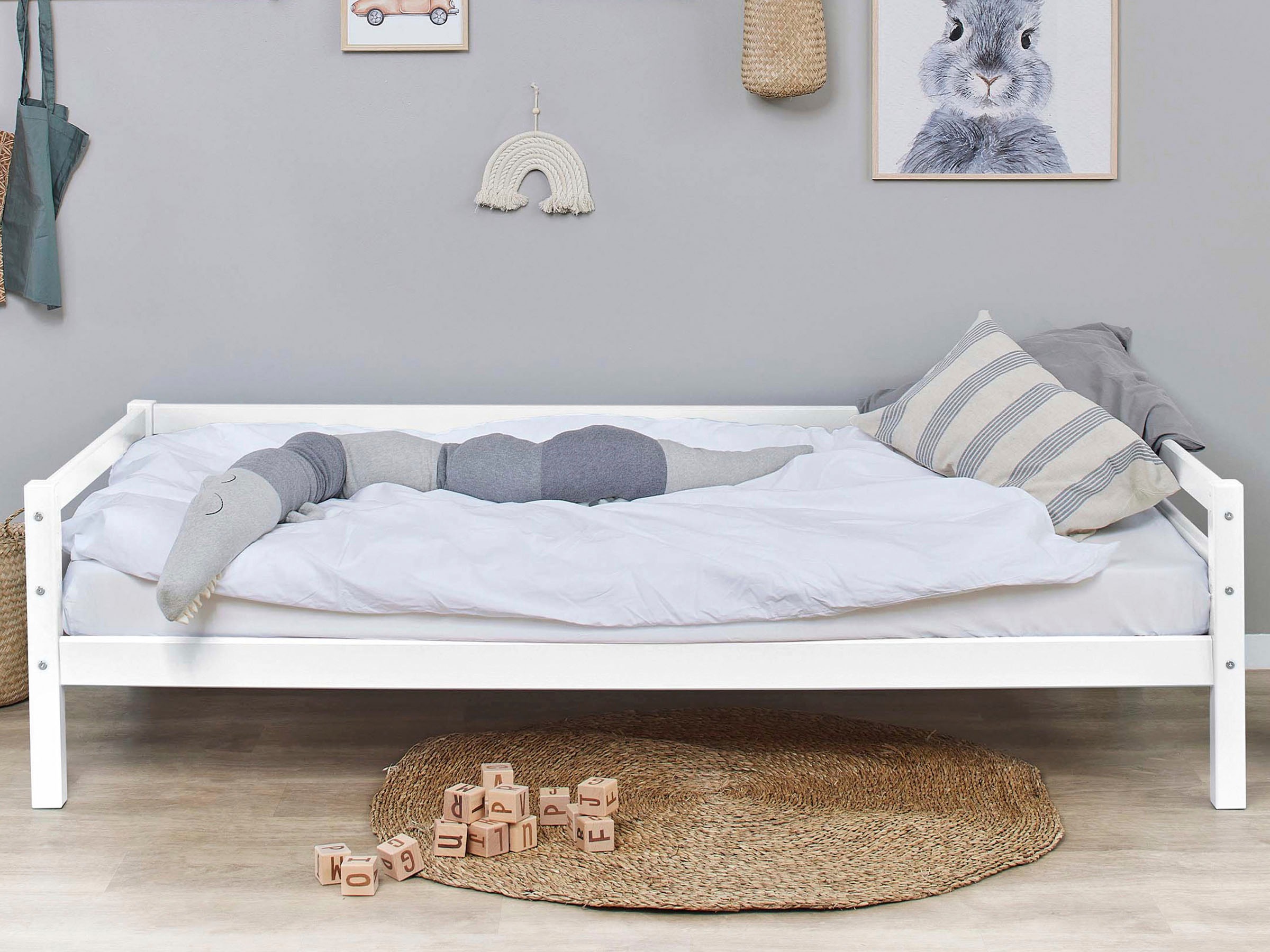 Hoppekids Daybett »ECO Dream MY COLOR«, (Bett), Kinderbett 90x200 Massiv Weiß oder Grün