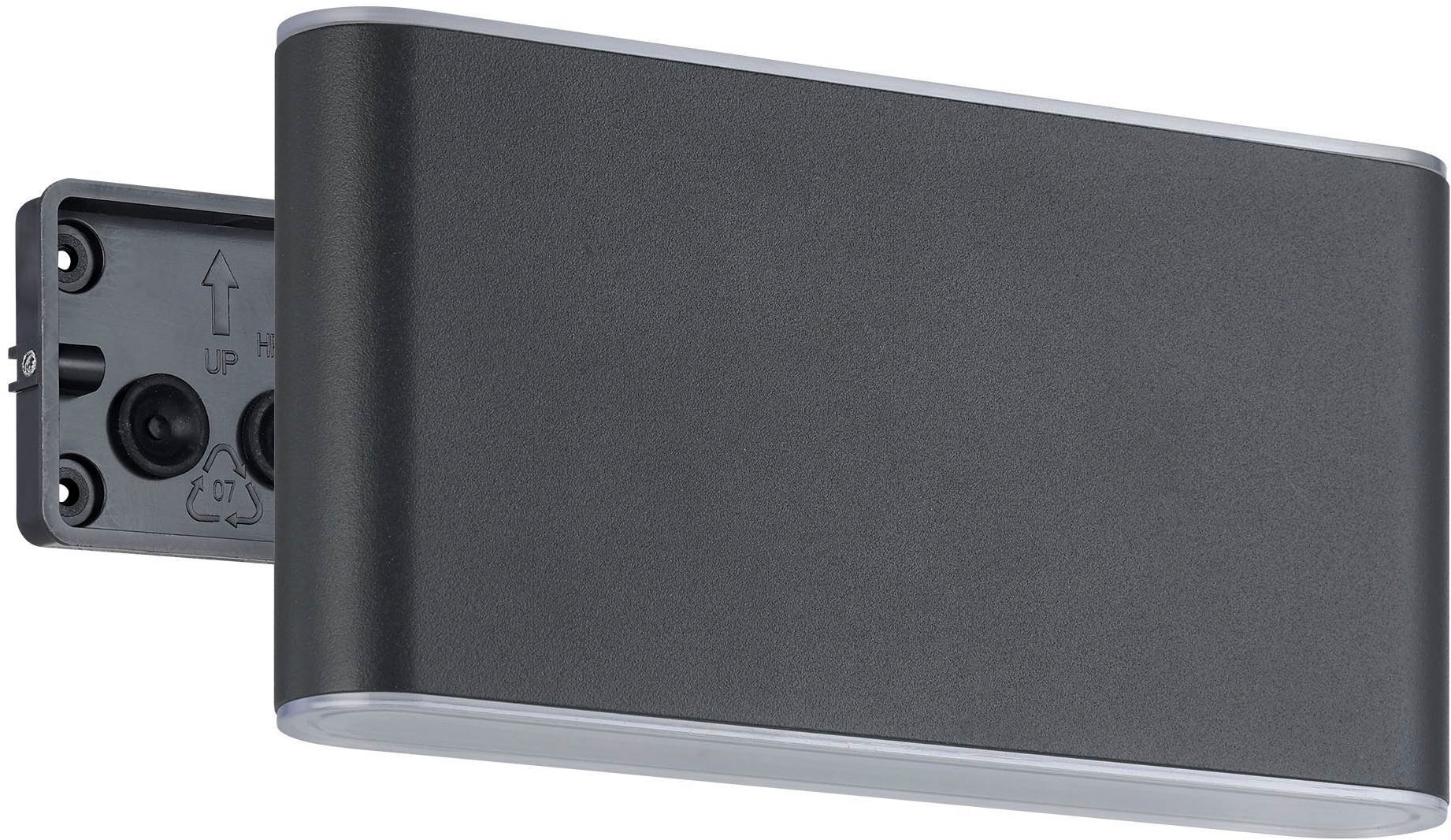 EGLO Wandleuchte »Grutti Wandlampe, Außenlampe, Wand Außenbeleuchtung, Aluminium, IP65« LED-Modul 1 Stk. Kaltweiß | Neutralweiß | Warmweiß Wand-/Deckenleuchte - L17,5 x H9 x AL5 cm - anthrazit - 2X5,8W inkl.