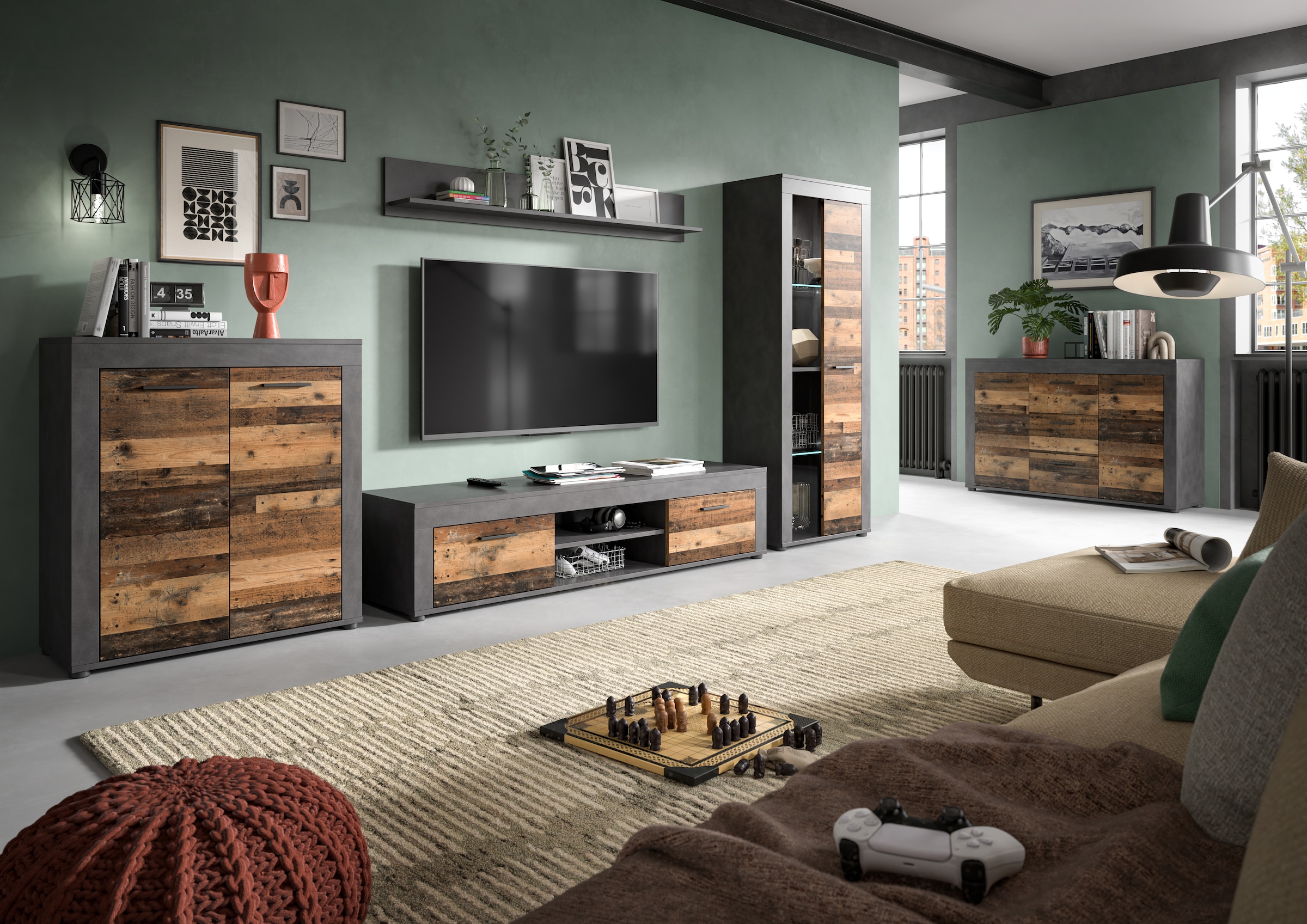 INOSIGN Sideboard »Aosta, Breite 125 cm, in verschiedenen Farbausführungen«, mit 2 Türen und 3 Schubkästen, Wohnzimmer, Kommode, Schrank