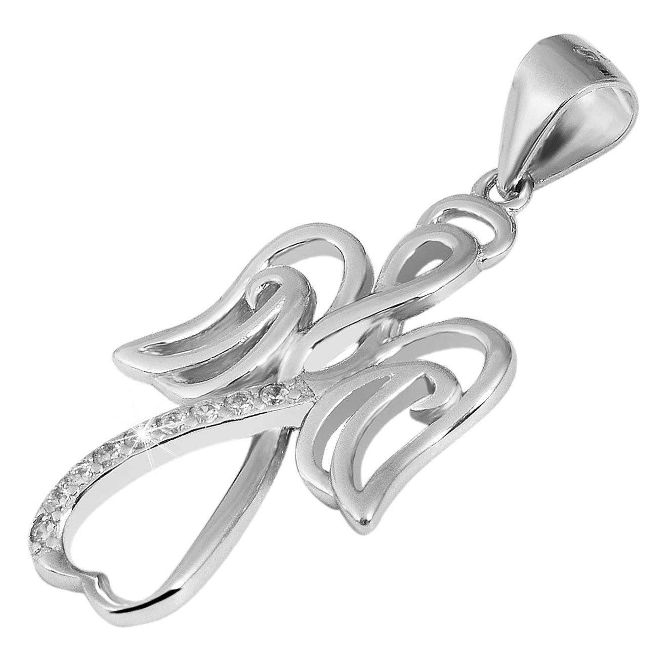 Adelia´s Herzanhänger »Damen Anhänger ¿ Unendlichkeitszeichen Herzanhänger aus 925 Silber mit Zirkonia«