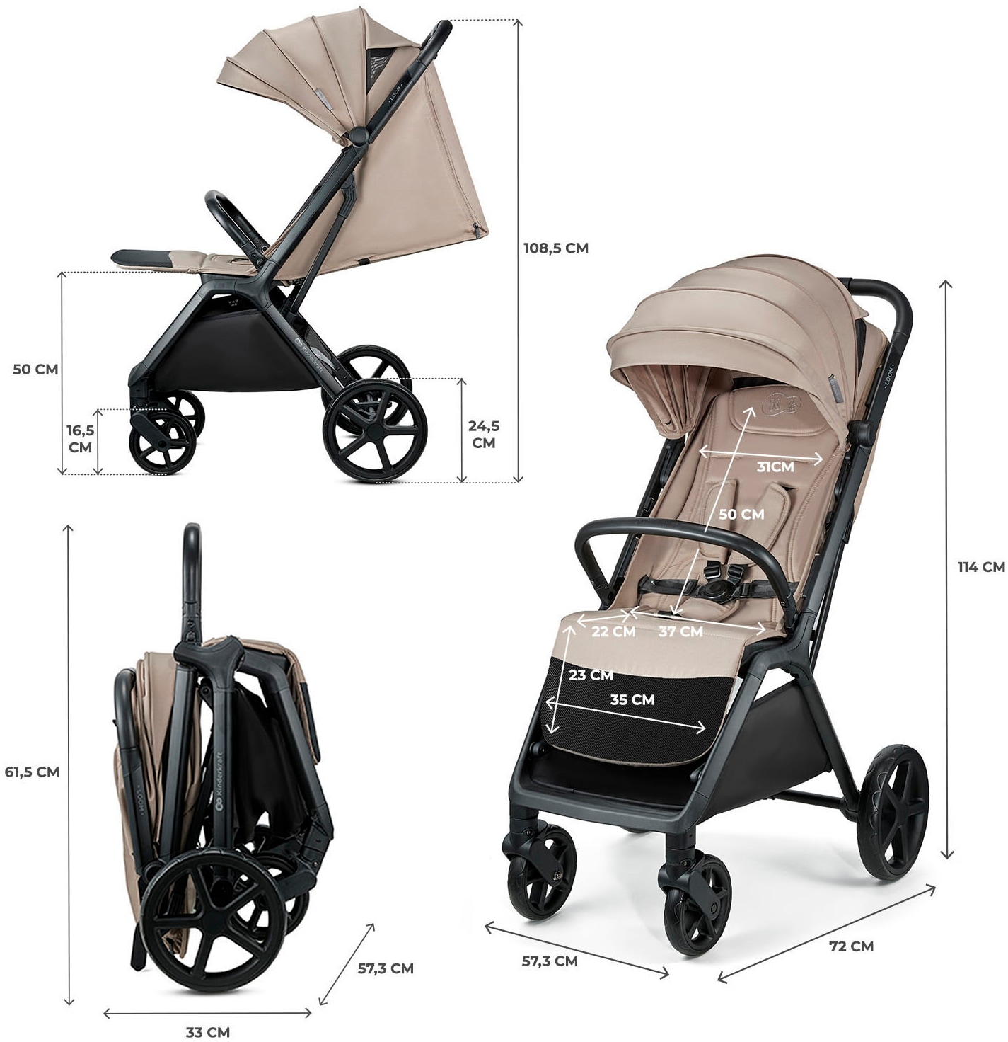 Kinderkraft Kinder-Buggy »LOOM«, 27 kg