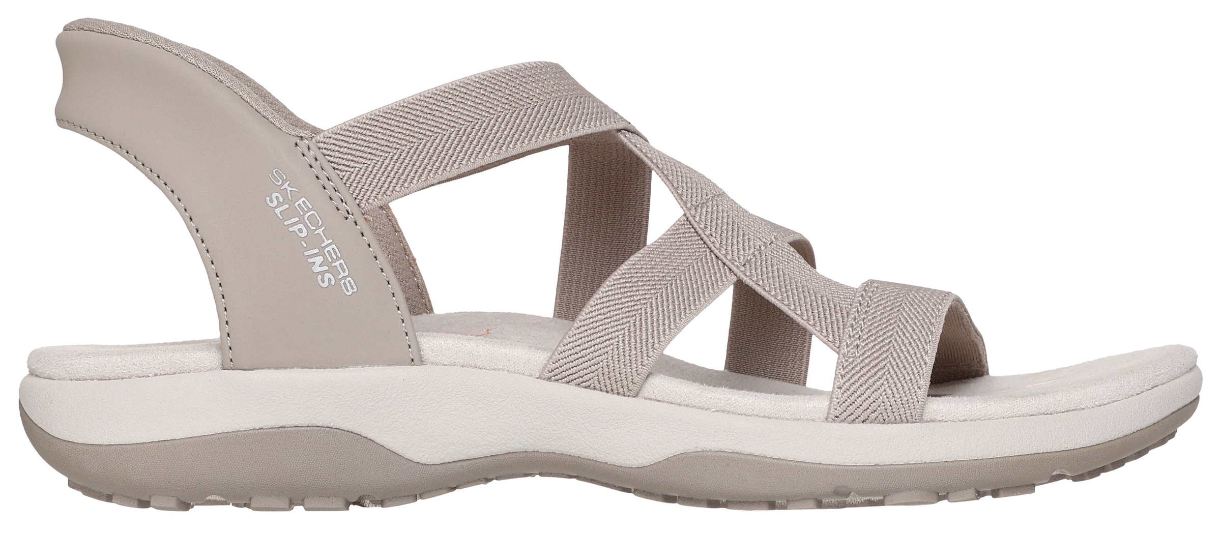 Skechers Sandale »REGGAE SLIM-STRETCH FLEX«, Flats, Trekking Sandale mit Slip-ins Funktion