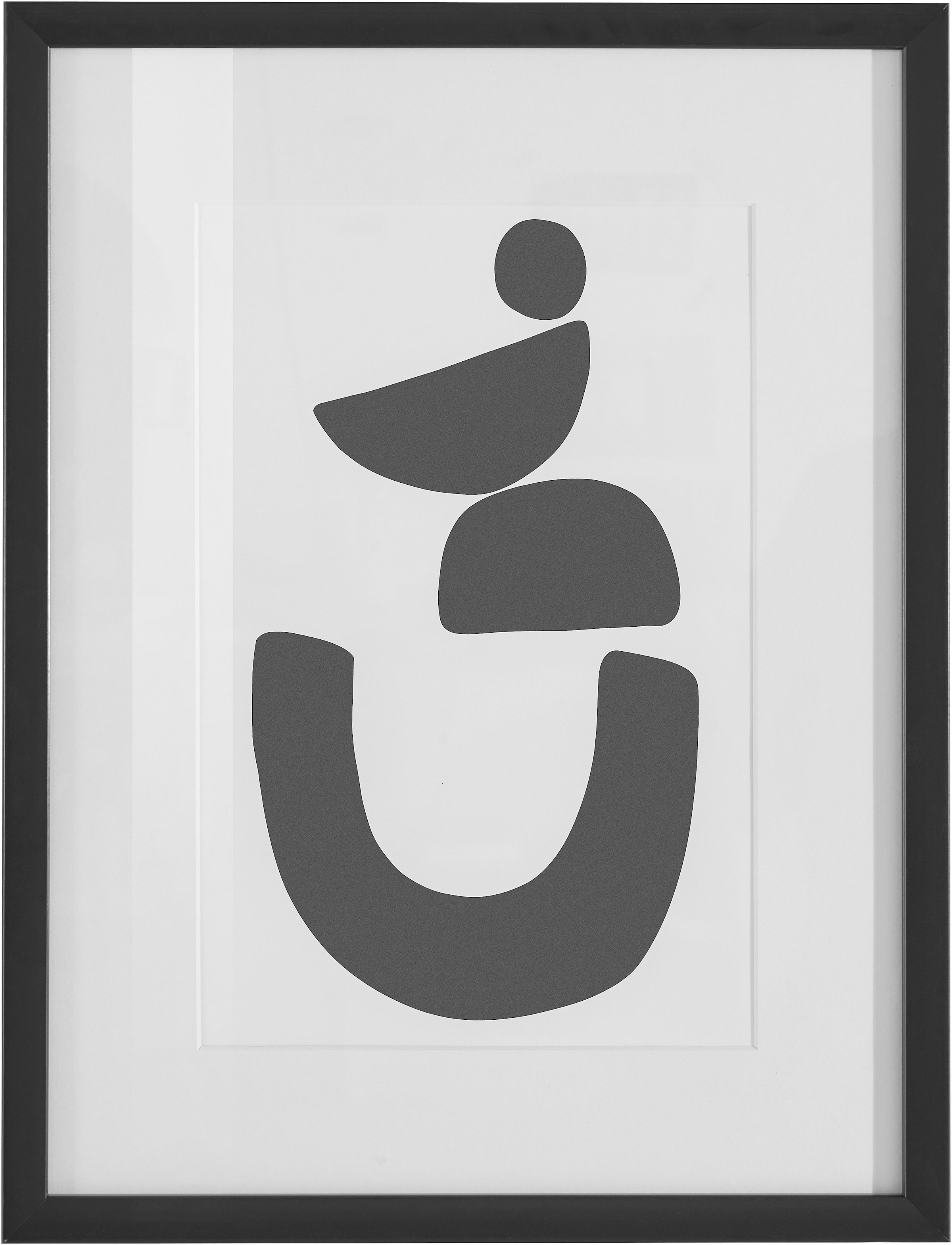 LeGer Home by Lena Gercke Bild »Black is Beautiful II«, Abstrakt-Kunst-Schwarz-Weiß-Modern, (1 St.), HD Premium Poster-Druck inkl. Holzrahmen