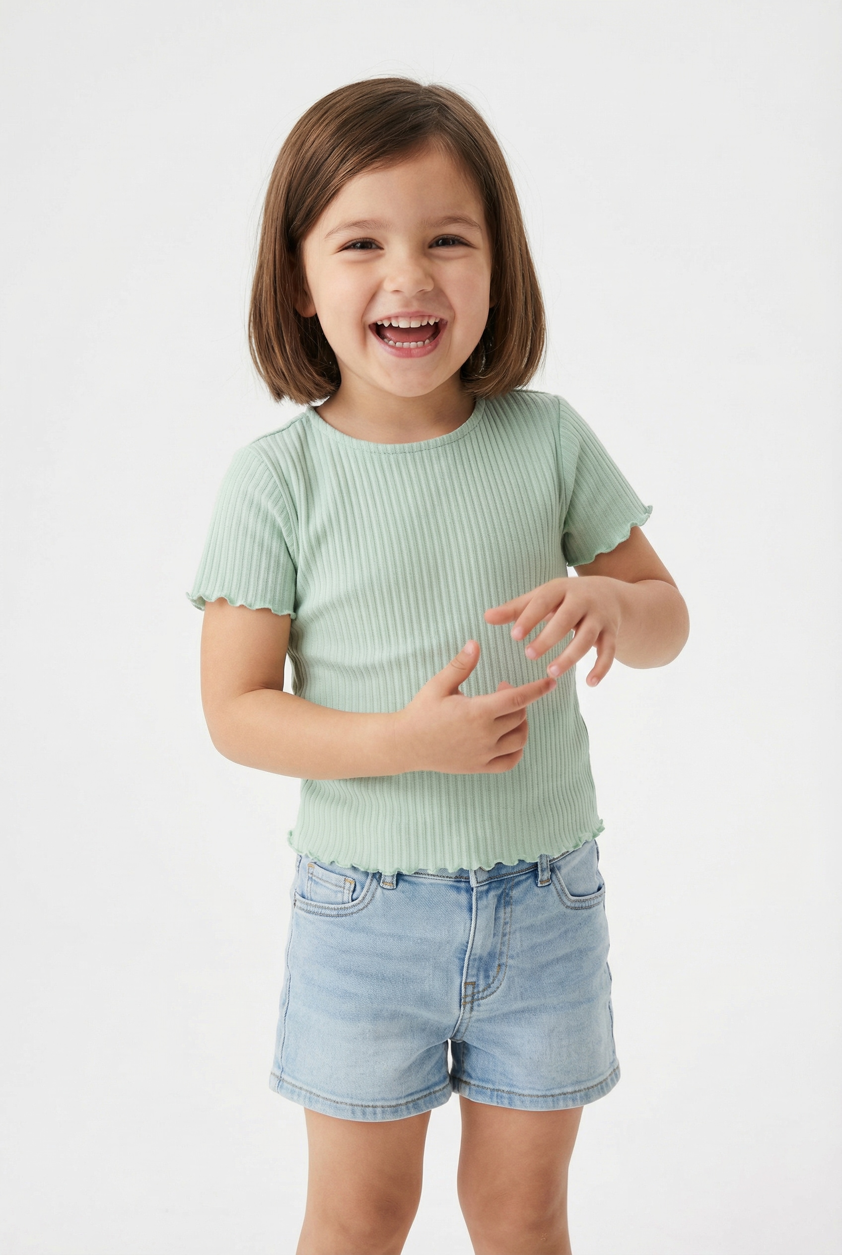 KIDS ONLY T-Shirt »KOGNELLA S/S O-NECK TOP NOOS JRS« mit süßer Wellenkante