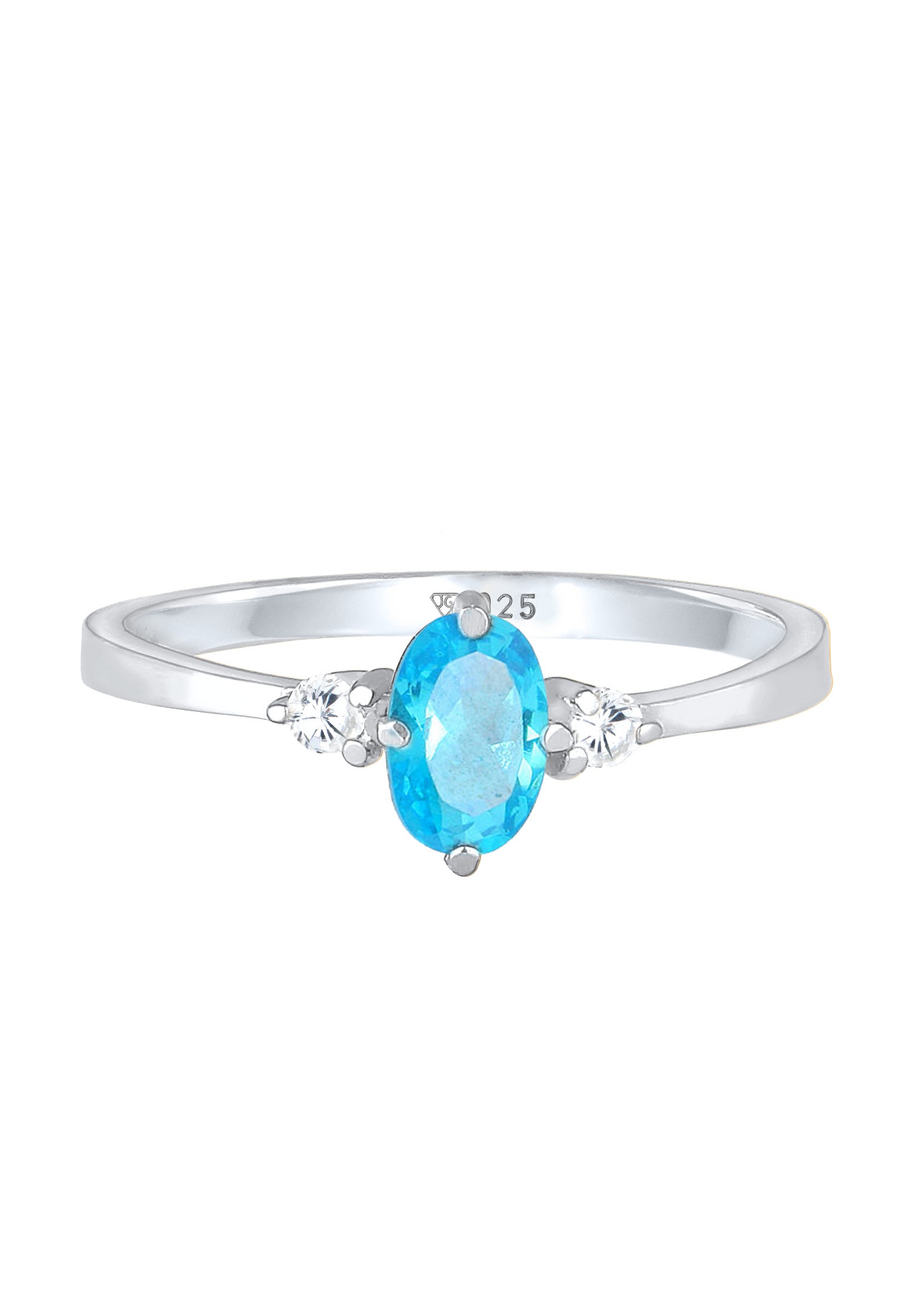 Elli Silberring »Ring Zirkonia Blau Oval Verlobung 925 Silber«