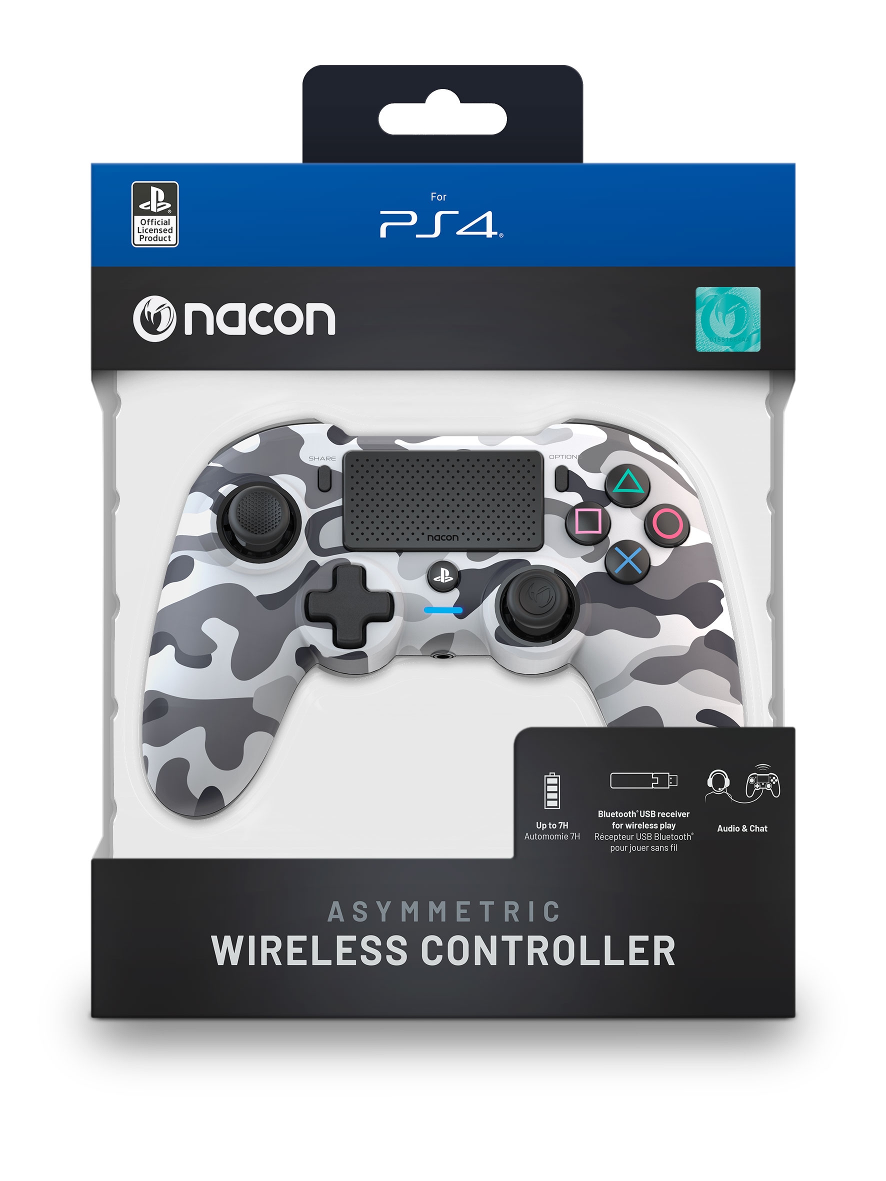 nacon Gaming-Controller »NA010107 PS4 Asymmetric kabellos«, Grey Camo Controller, jetzt Wireless online OTTO bei 3,5mm Headsetanschluss