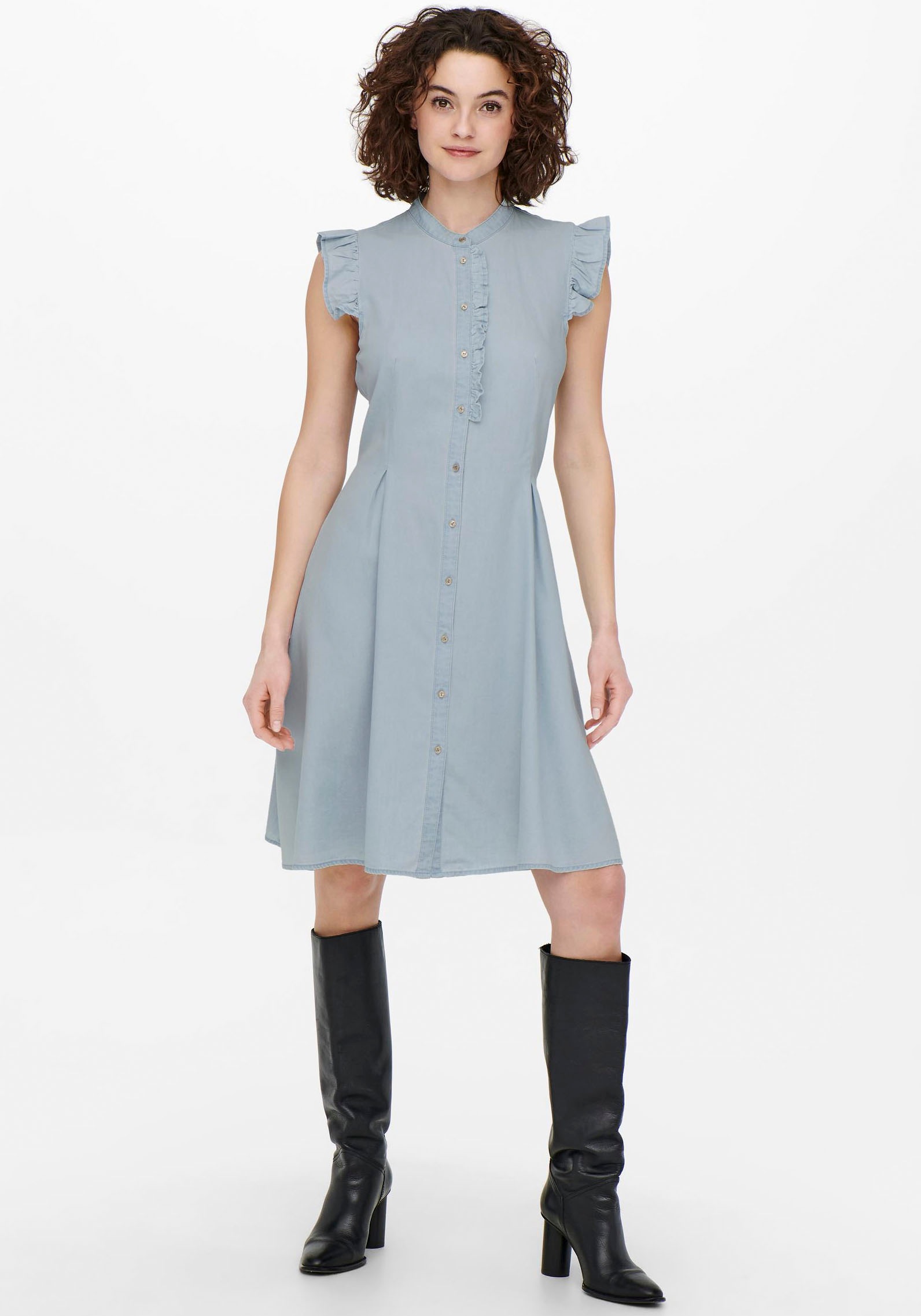 Only Jeanskleid »ONLBEA LIFE SL FRIL PLACKET BELT«