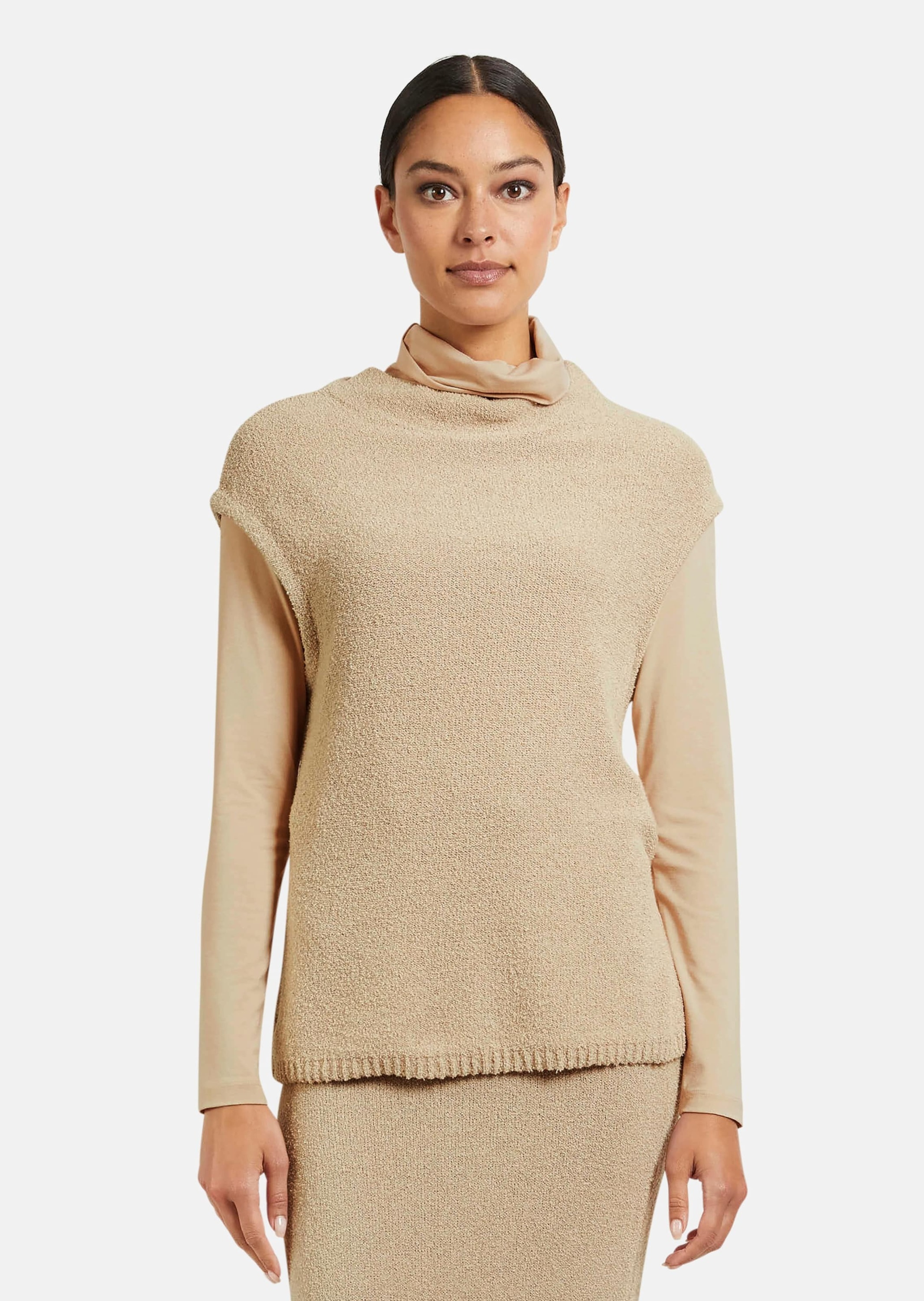 MADELEINE Longpullover »Pullunder Strick-Pullunder im Frottee-Look«