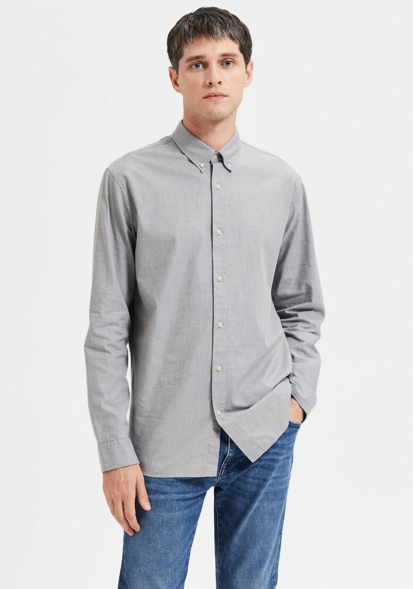 Langarmhemd »SLHSLIMTHEO SHIRT LS«