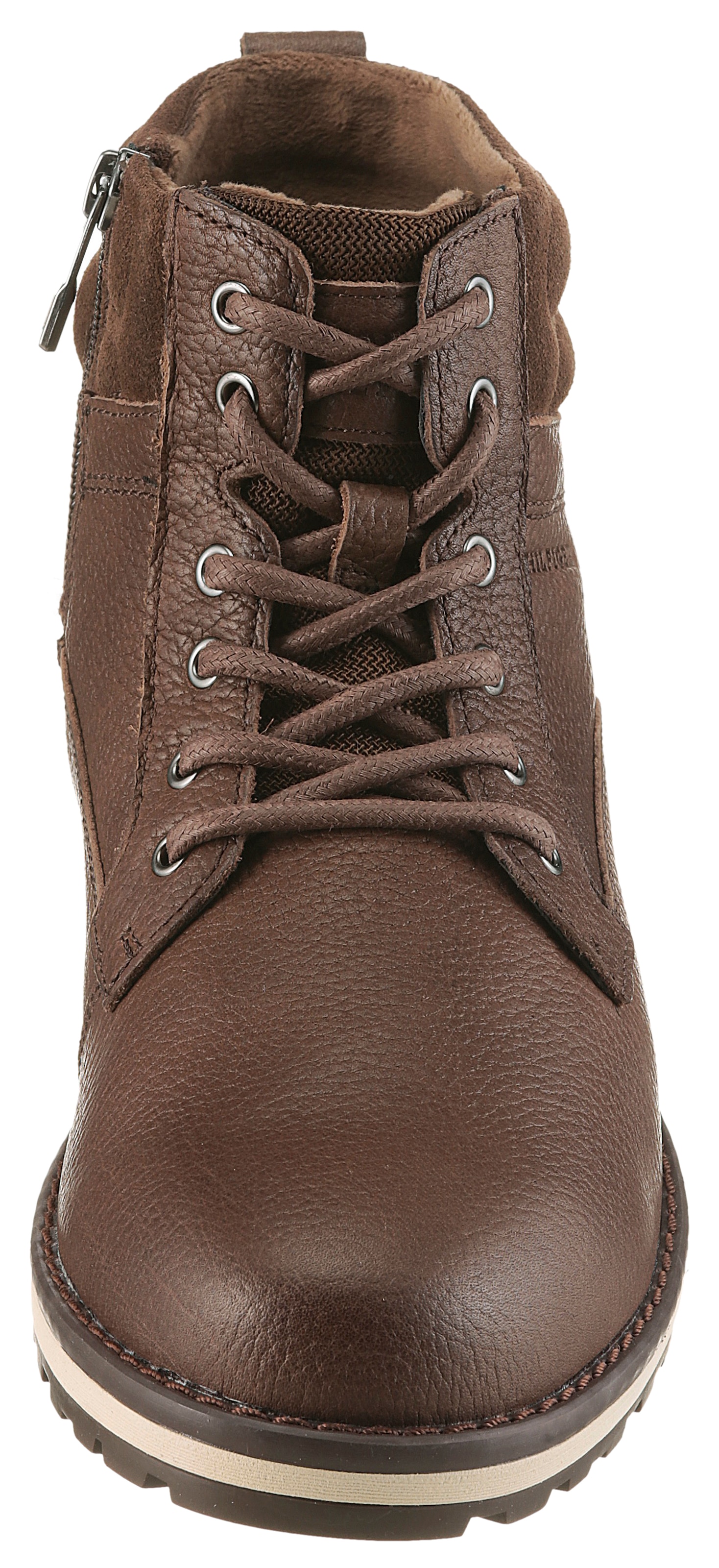 Tommy Hilfiger Schnürboots »CORPORATE W LTH LACE BOOT«  , Schnürstiefelette mit Ziernähten und Anziehlasche