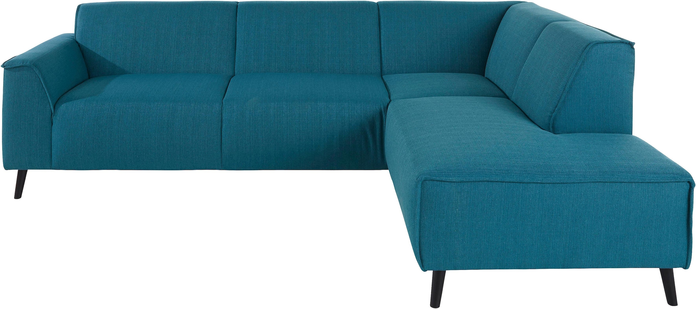 DOMO collection Ecksofa »Amora, inkl. Federkern für mehr Sitzkomfort, Breite 263cm, L-Form« Komfortsitzhöhe 47 cm, Fußhöhe passend für gängige Saugroboter!