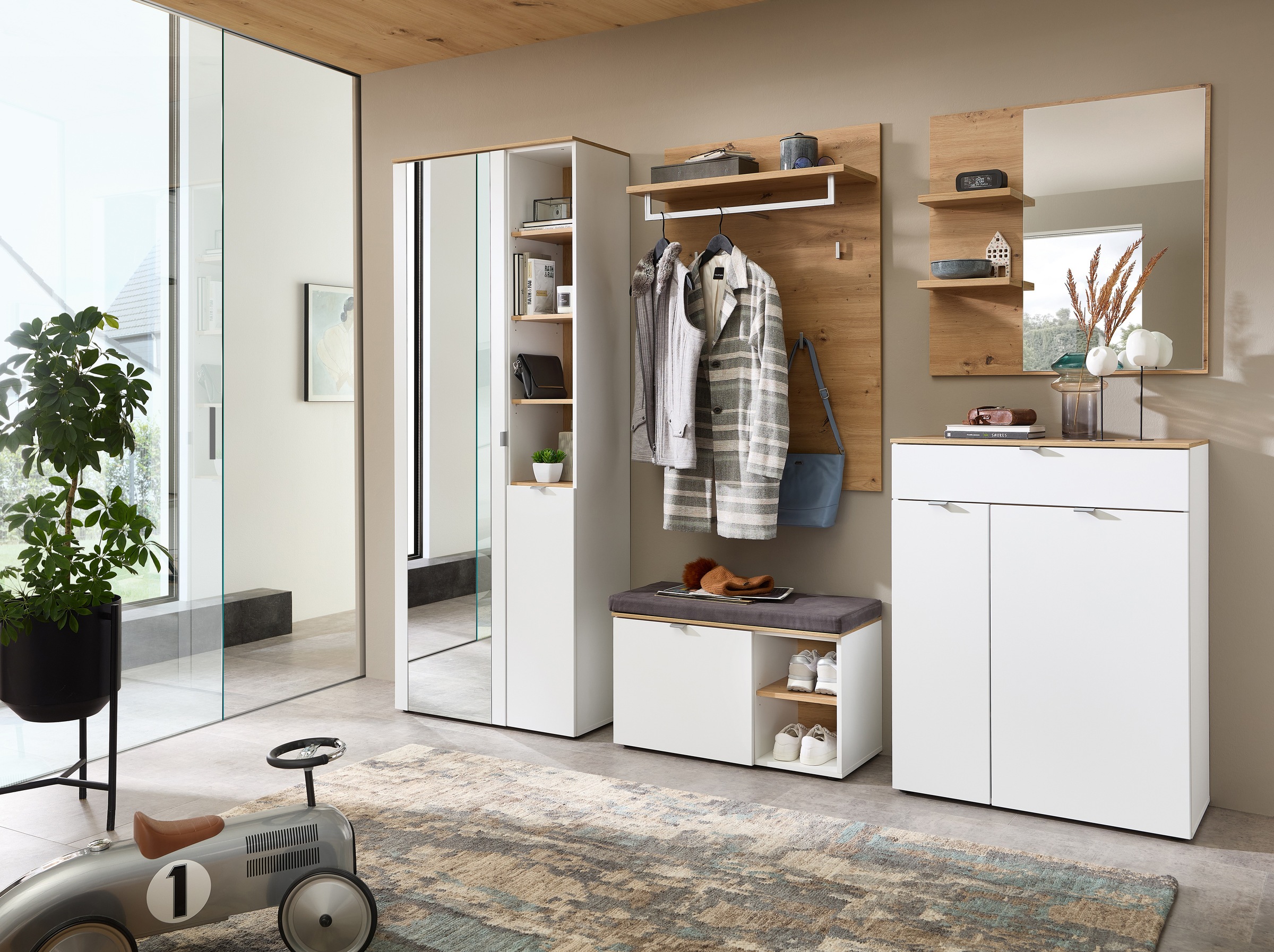 Innostyle Garderoben-Set »Bari Garderobenprogarmm, BxHxT 264x202x38 cm«, (Set, 5 St.), Besteht aus 5 Typen