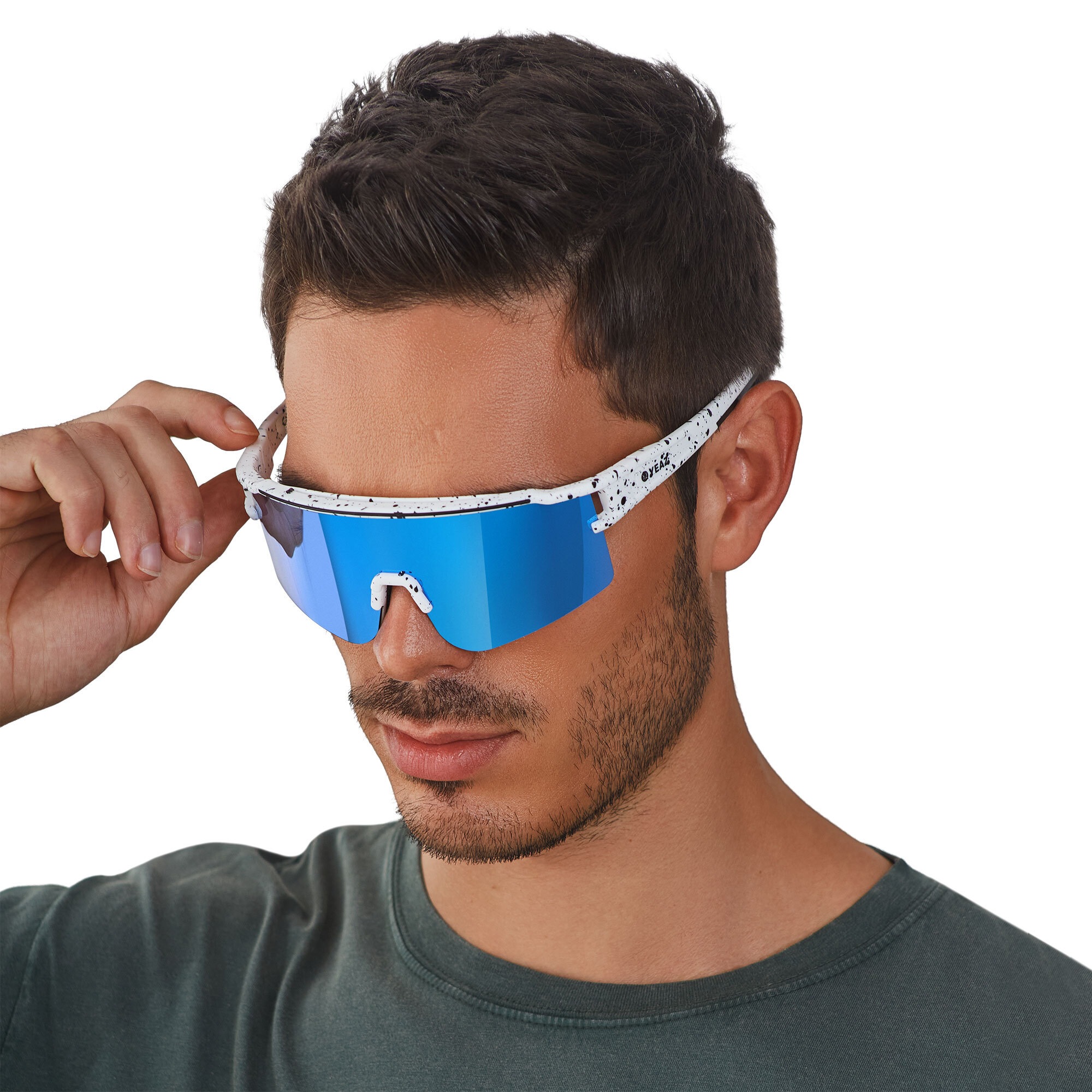 YEAZ Sportbrille »Sport-Sonnenbrille Weiß/Blau SUNTHRILL Set«