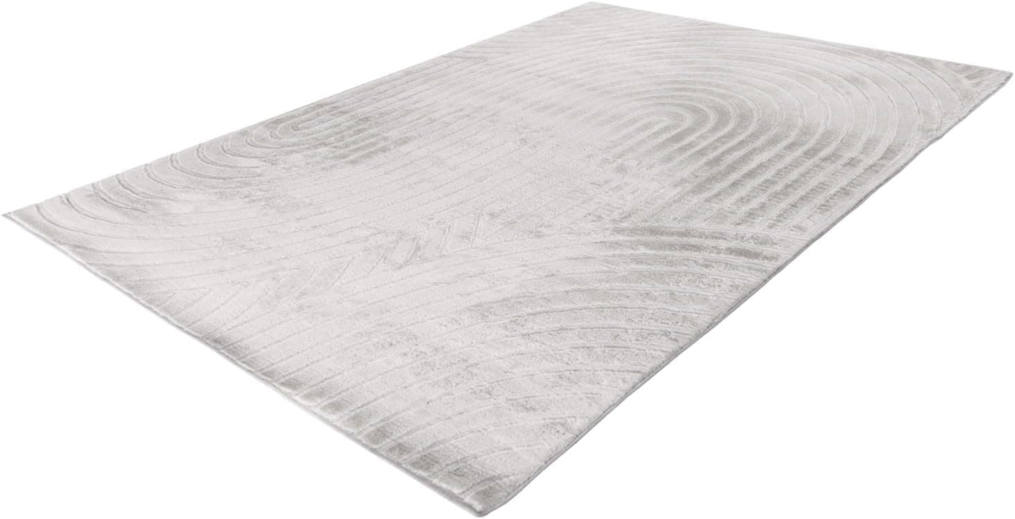 Carpet City Teppich »WAVES 501« rechteckig 12 mm Höhe Kurzflor, Hochtief-Muster/ 3D-Effekt, Uni, Wohnzimmer, Schlafzimmer